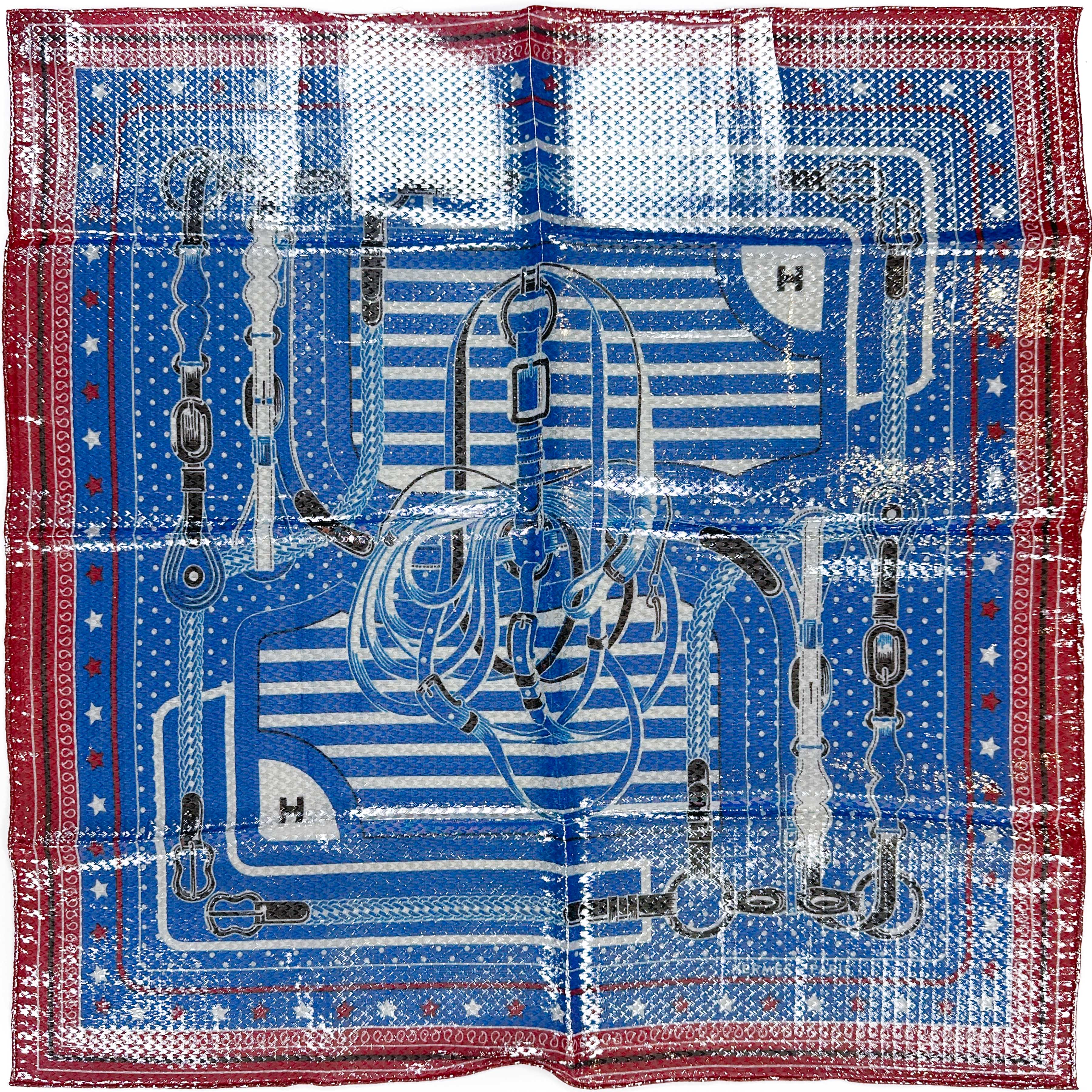 Hermès Coaching Disco Metallic Bandana 55