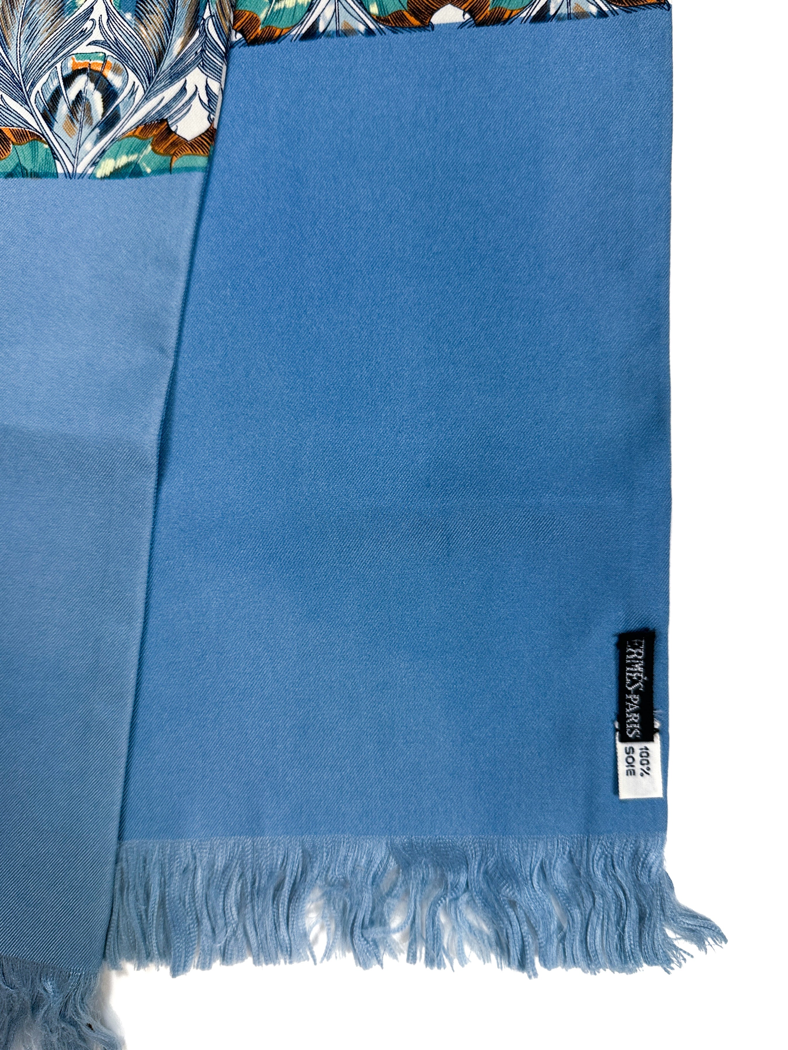 Hermès Art Nouveau Peacock Feather Shawl