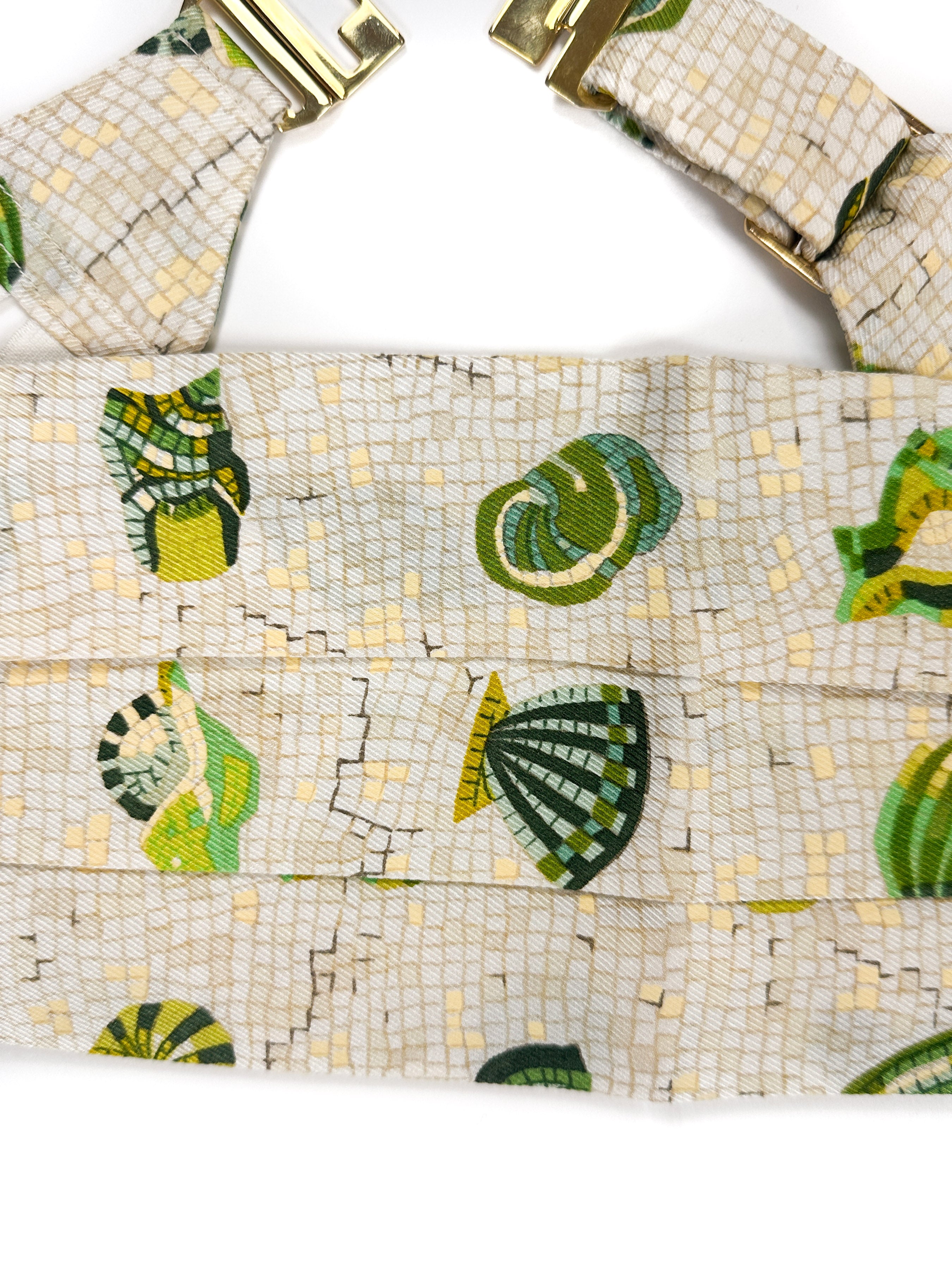 Hermès Coquillages en Mosaïque Shawl & Cummerbund Set