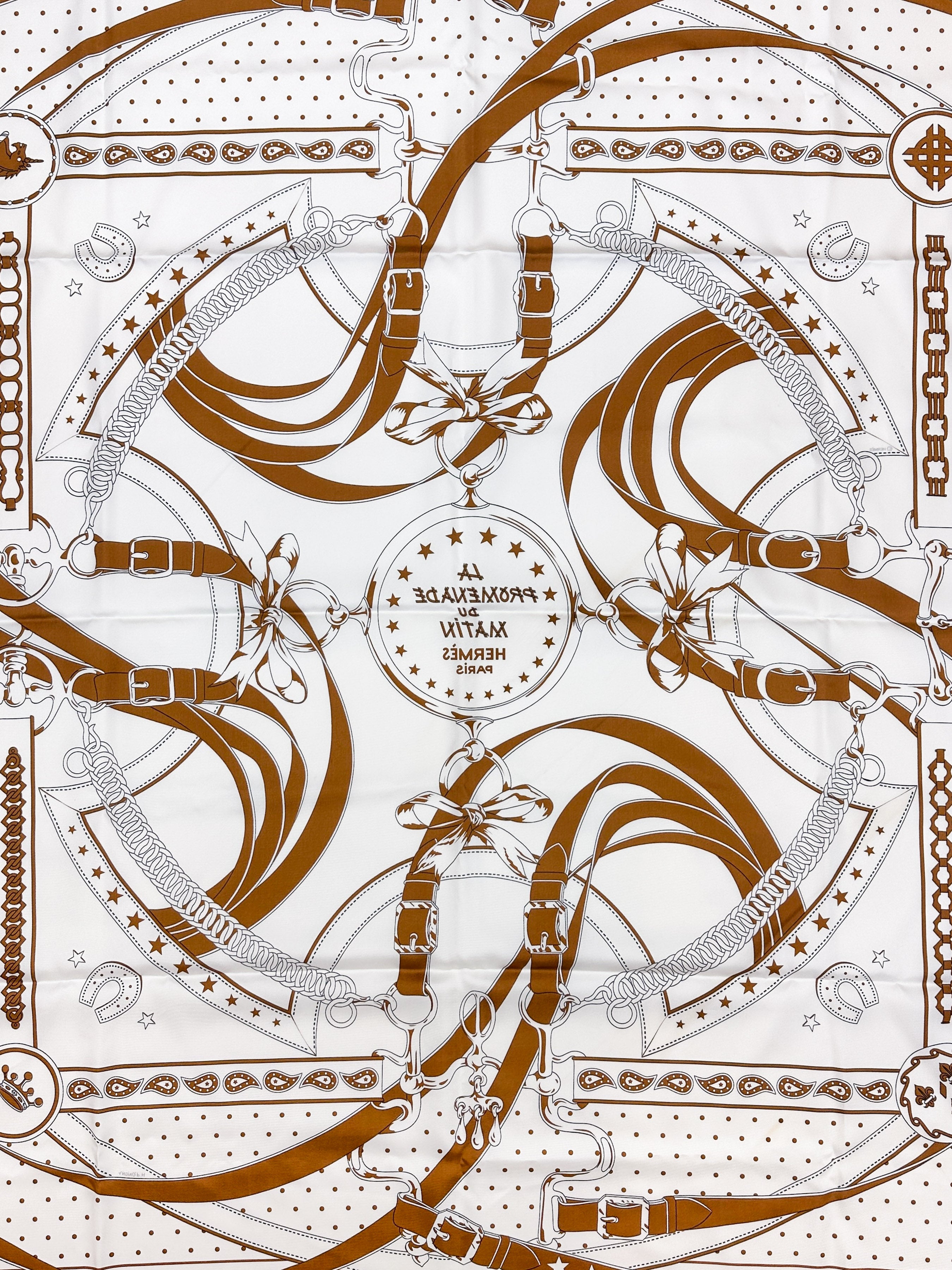 Hermès La Promenade du Matin Bandana Double Face Silk 140