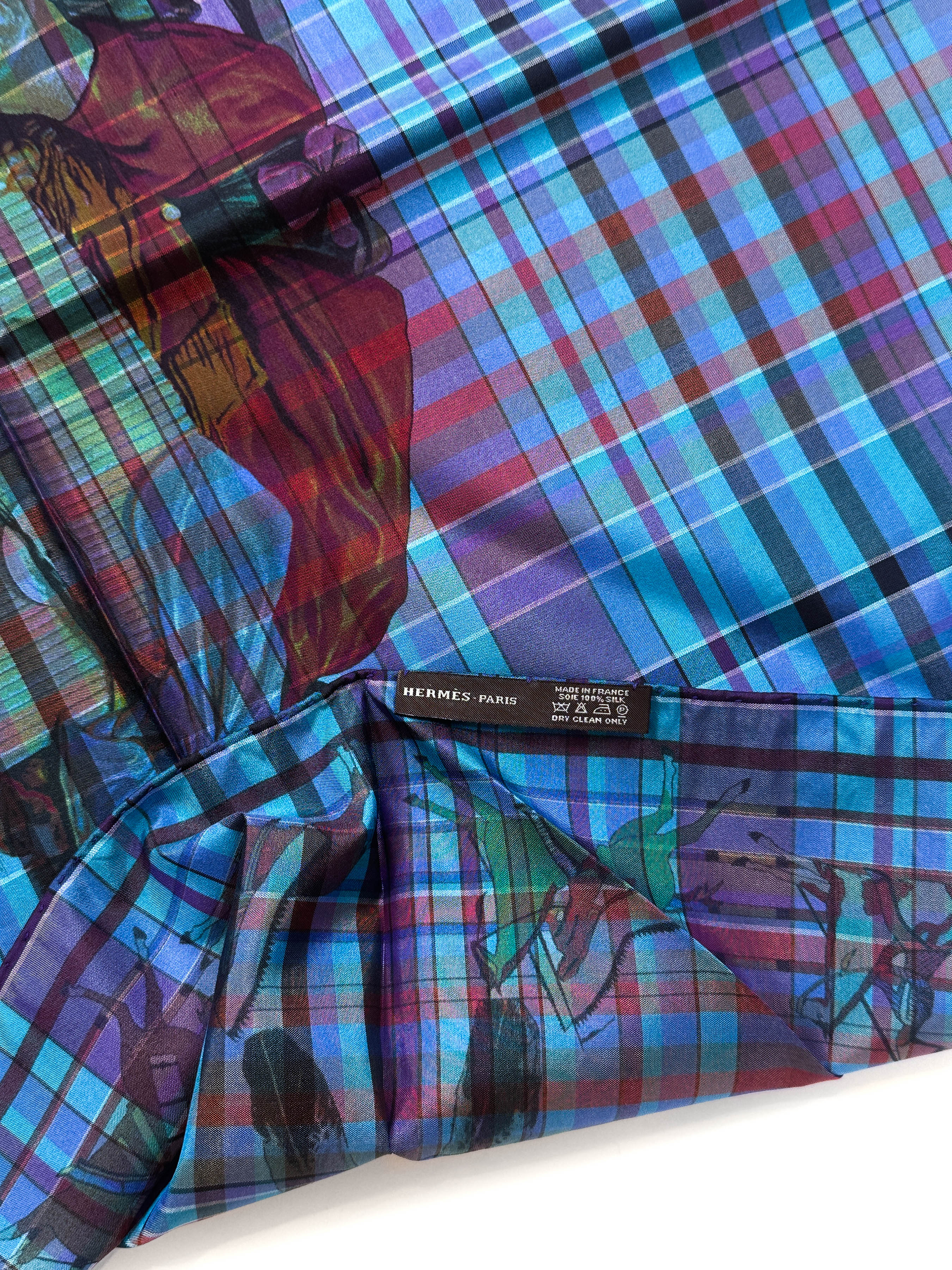 Hermès Pani La Shar Pawnee Pointe Madras Silk Taffeta Charm Triangle