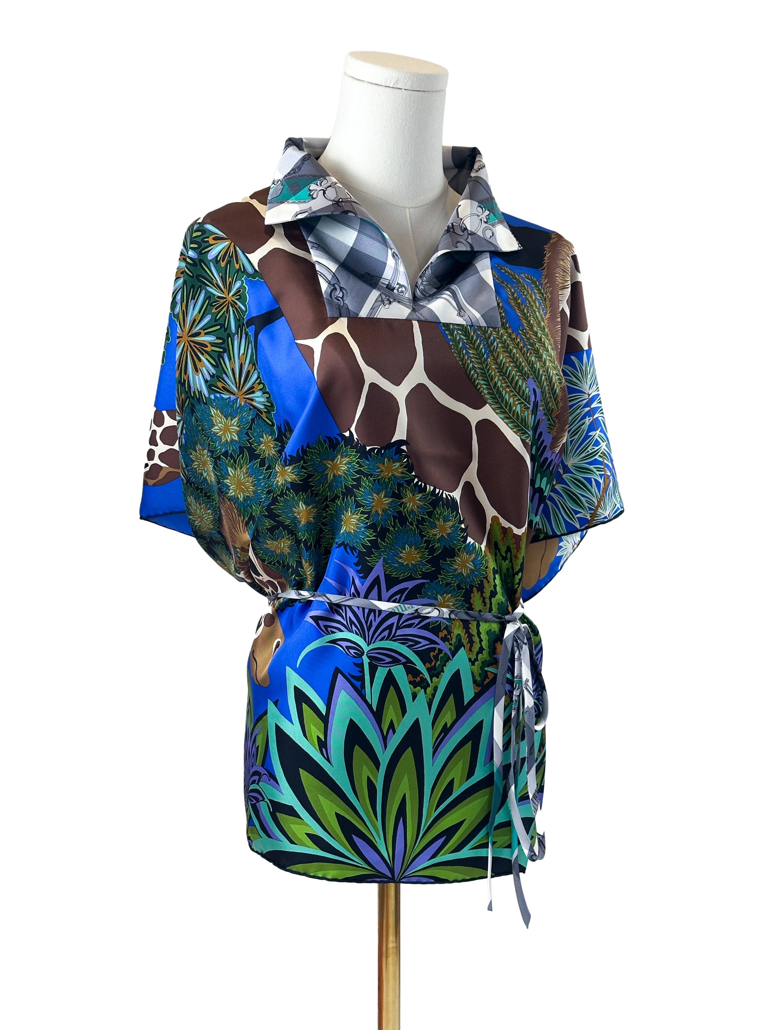Hermès Petit H The Three Graces & Mors et Gourmettes Vichy Silk Tunic