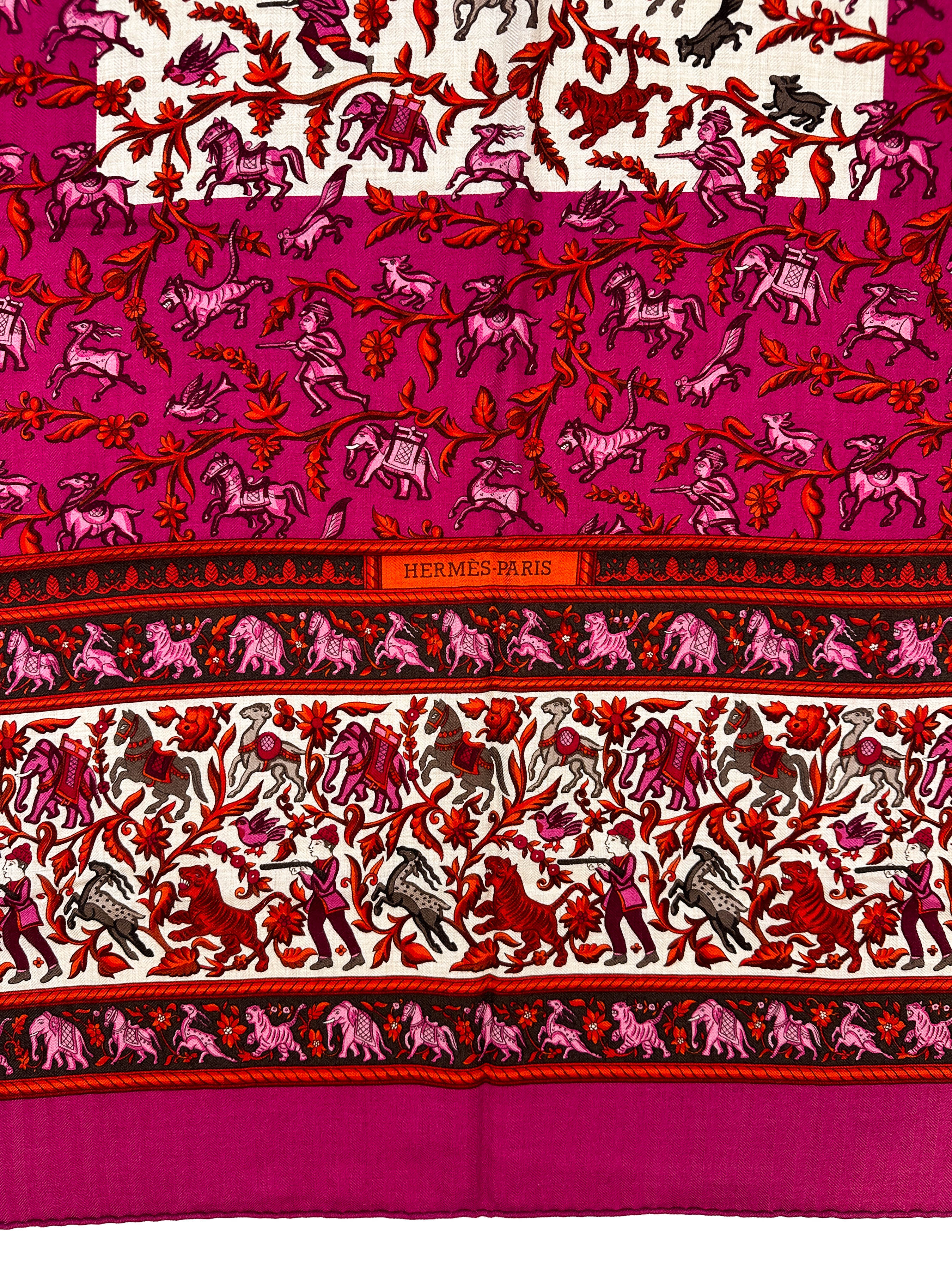 Hermès Chasse en Inde Cashmere Silk 140