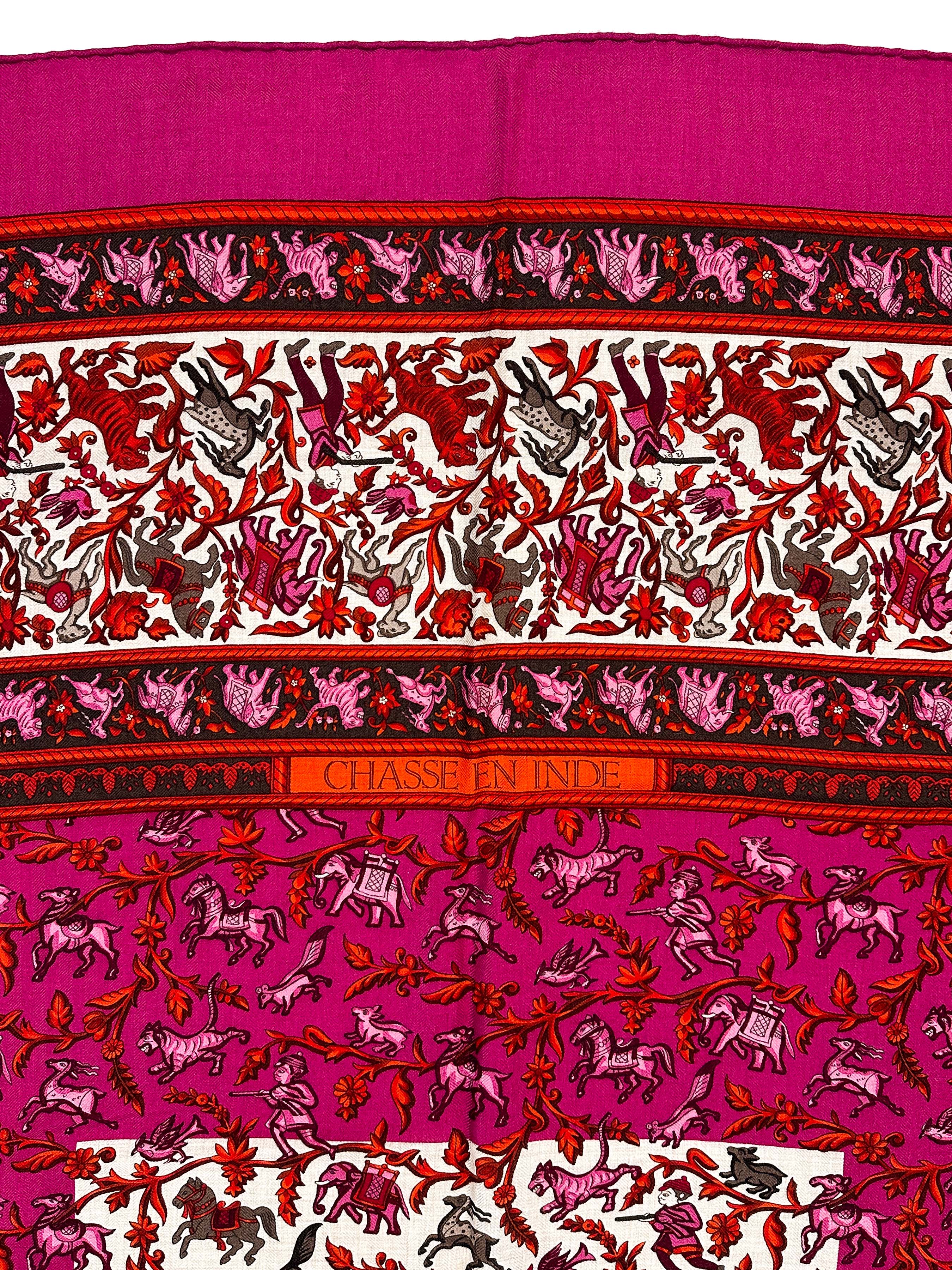 Hermès Chasse en Inde Cashmere Silk 140