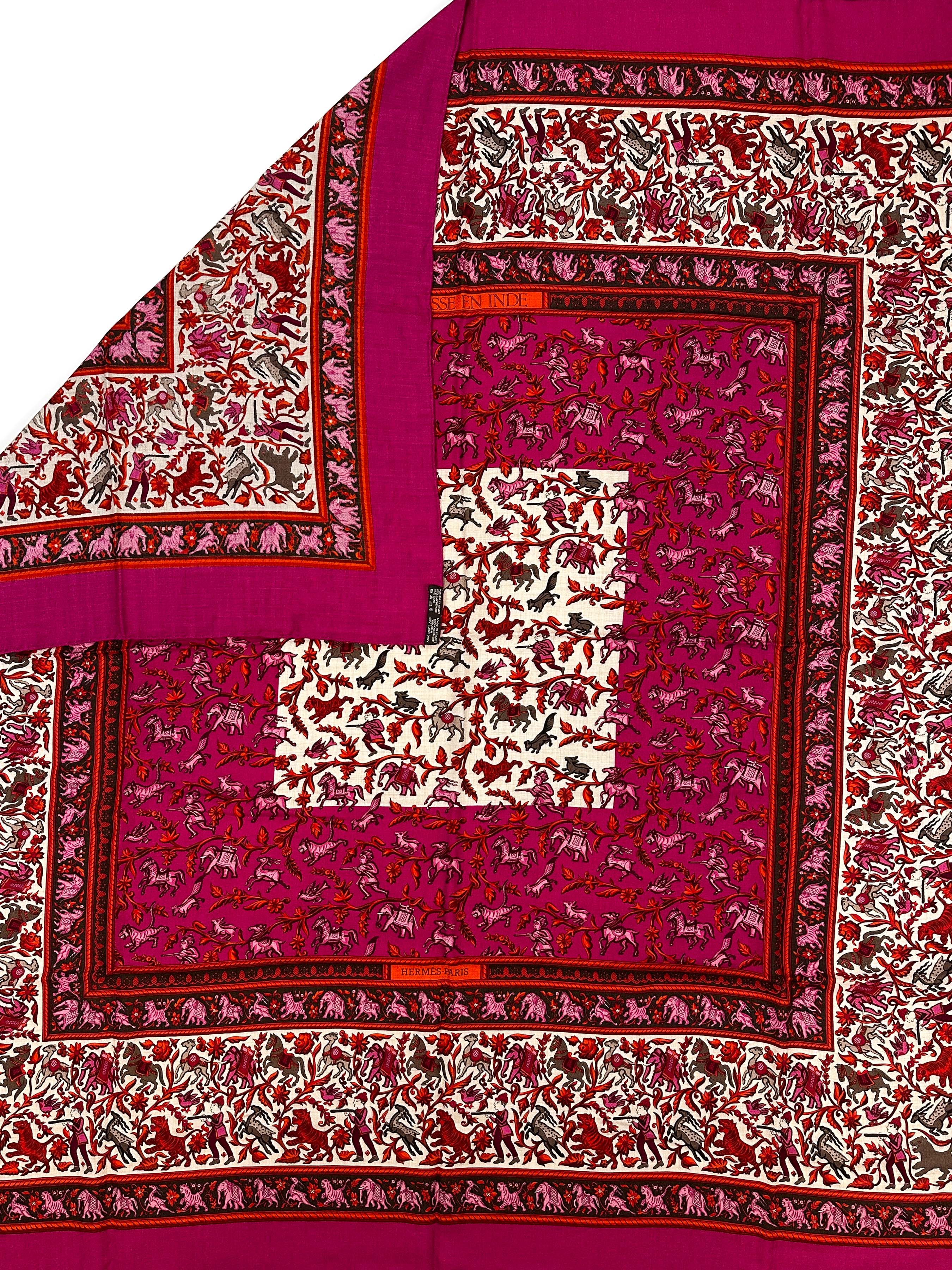 Hermès Chasse en Inde Cashmere Silk 140