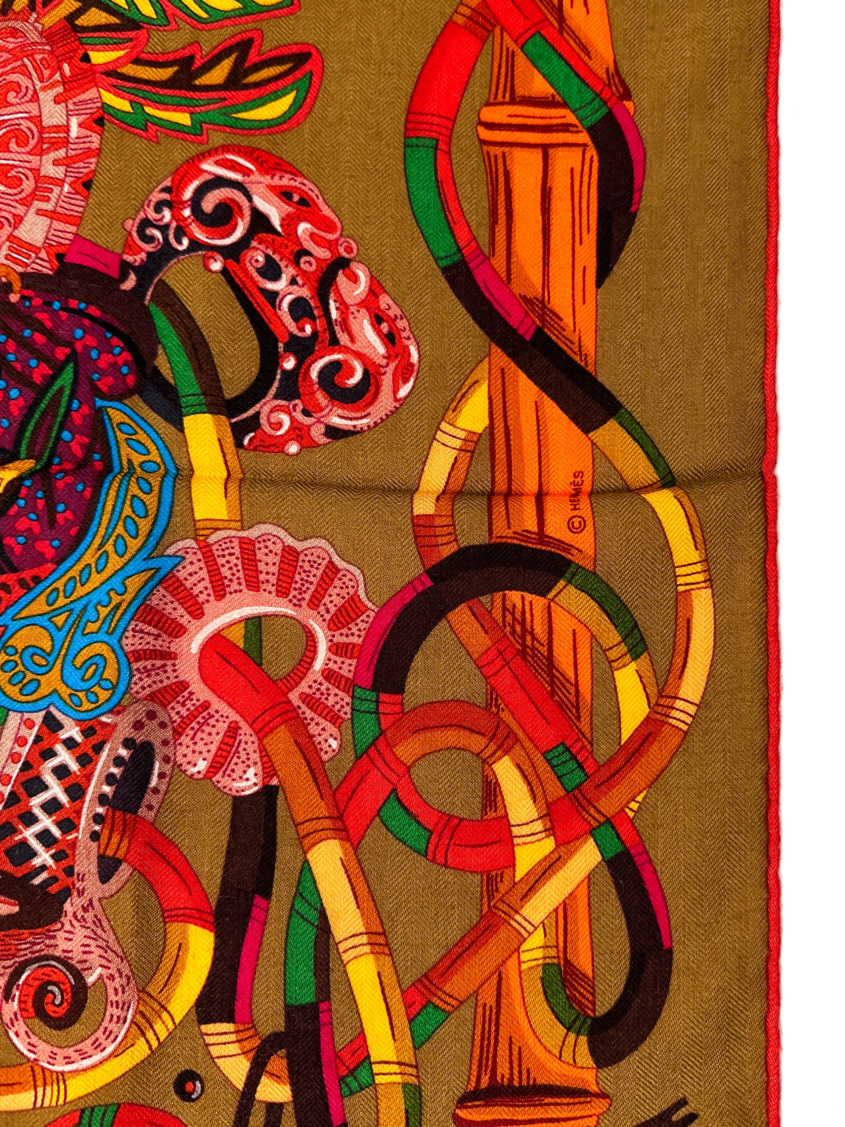 Hermès Au Fil du Carré Cashmere Silk 140