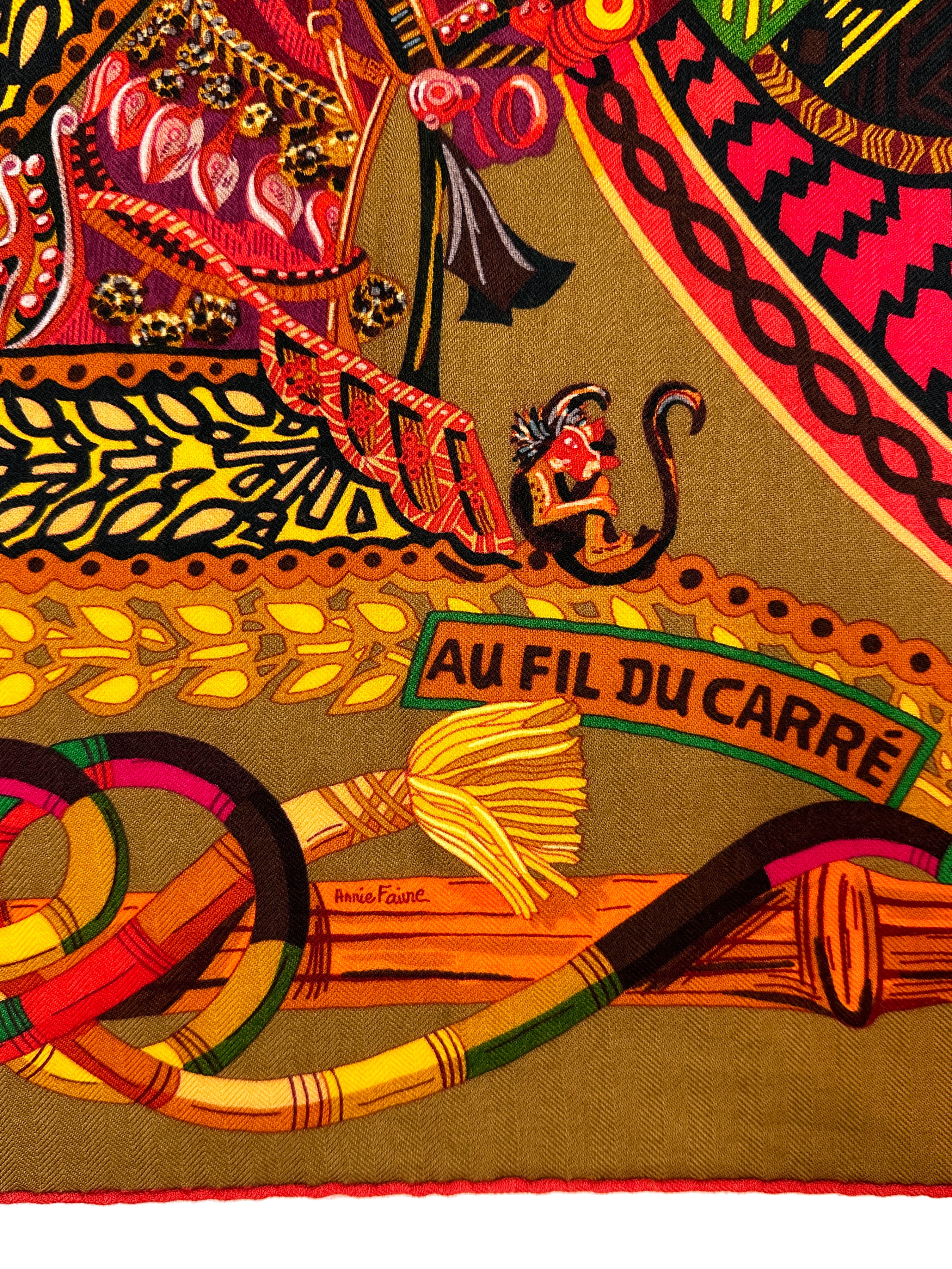 Hermès Au Fil du Carré Cashmere Silk 140