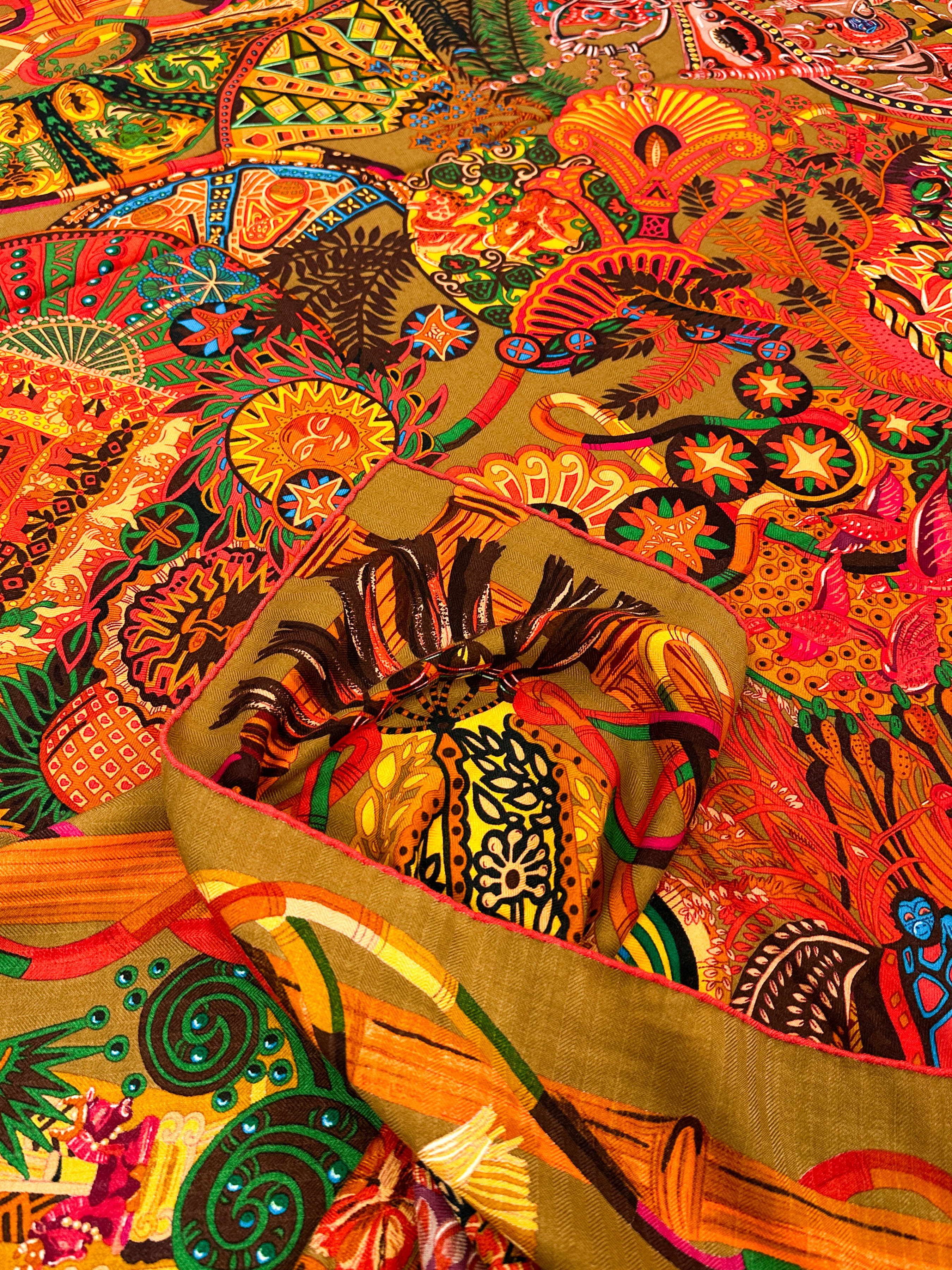 Hermès Au Fil du Carré Cashmere Silk 140