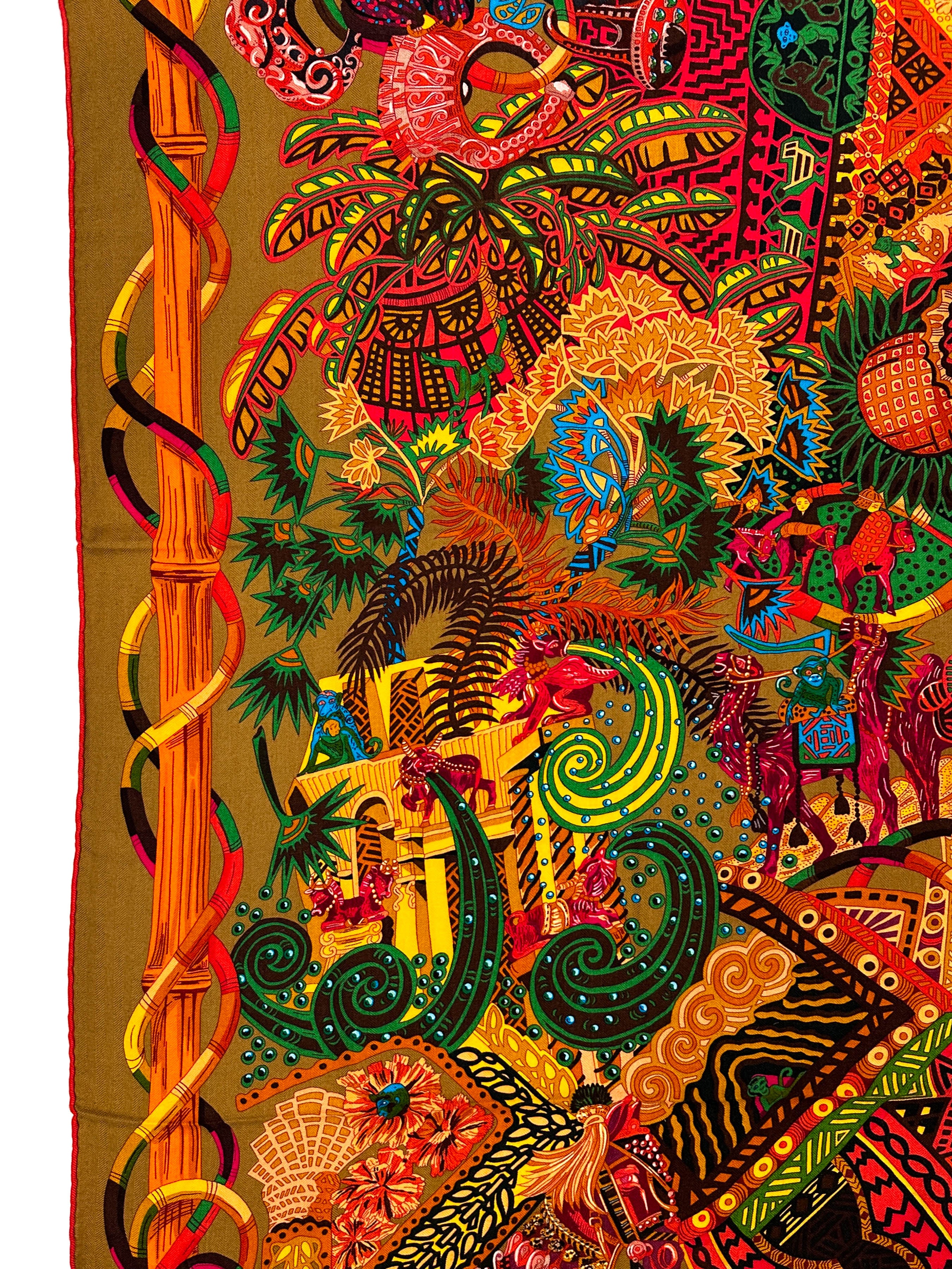Hermès Au Fil du Carré Cashmere Silk 140