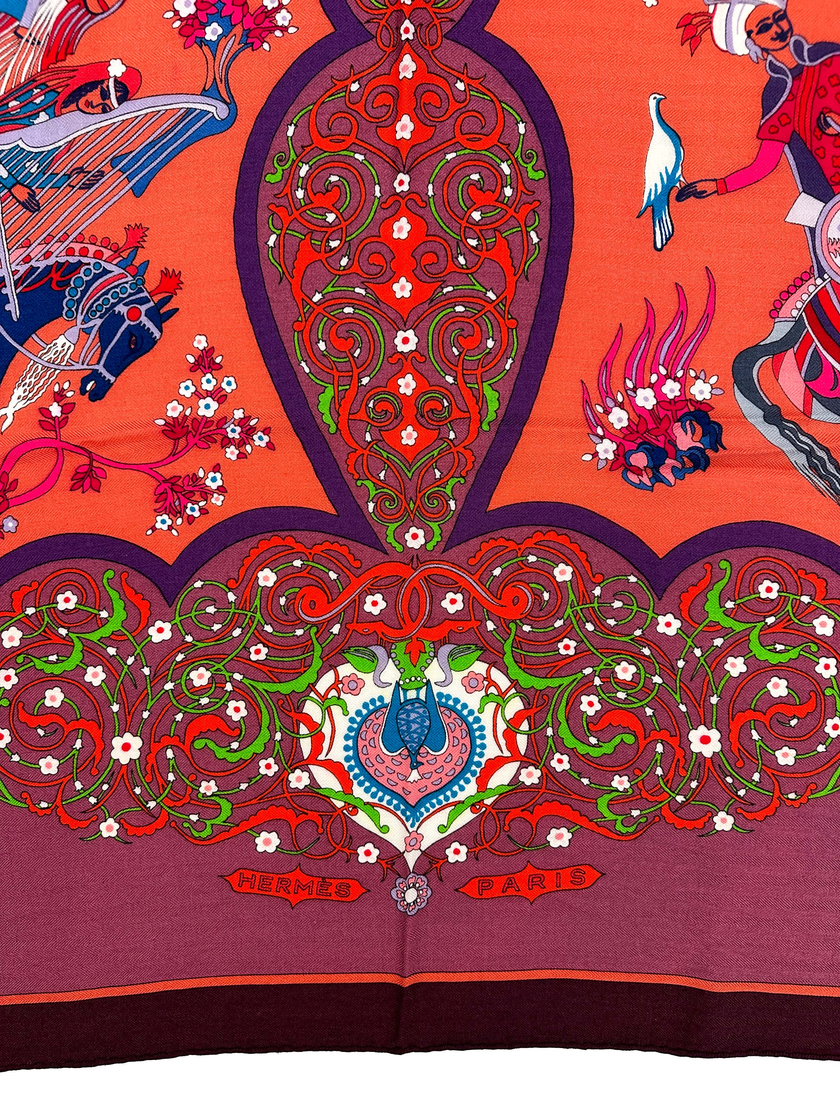 Hermès Poésie Persane Cashmere Silk 140