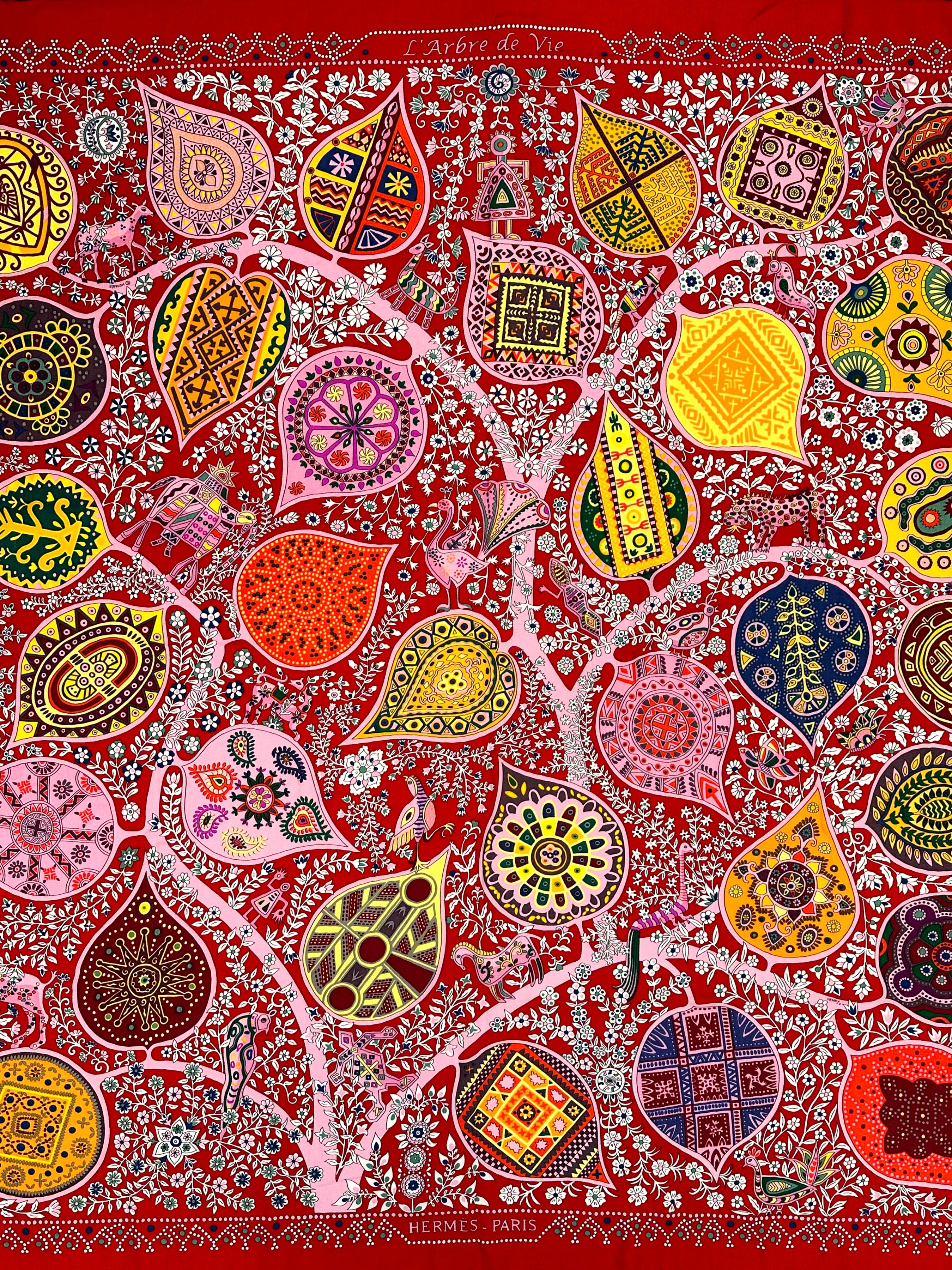 Hermès L'arbre de Vie Cashmere Silk 140