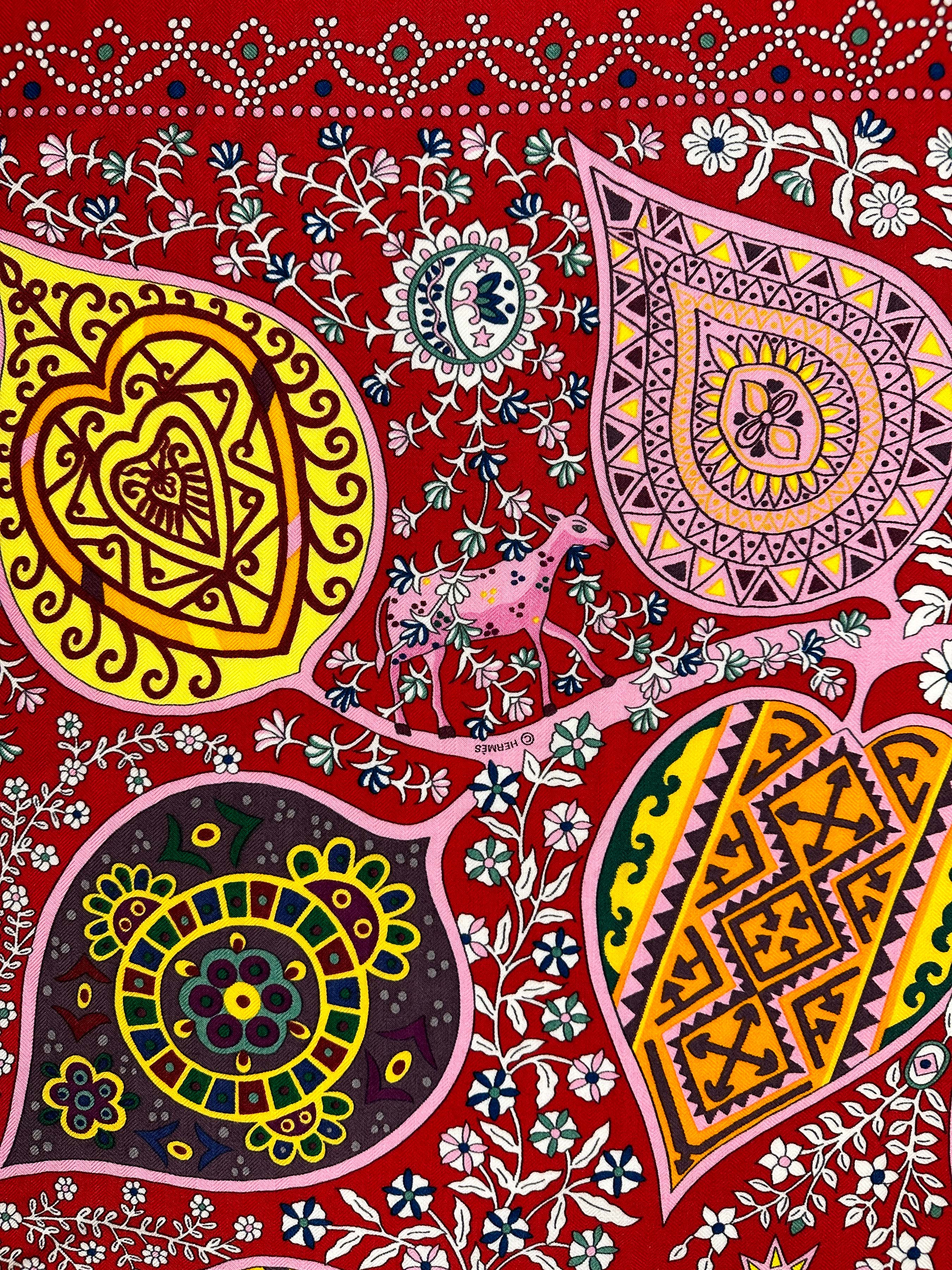 Hermès L'arbre de Vie Cashmere Silk 140