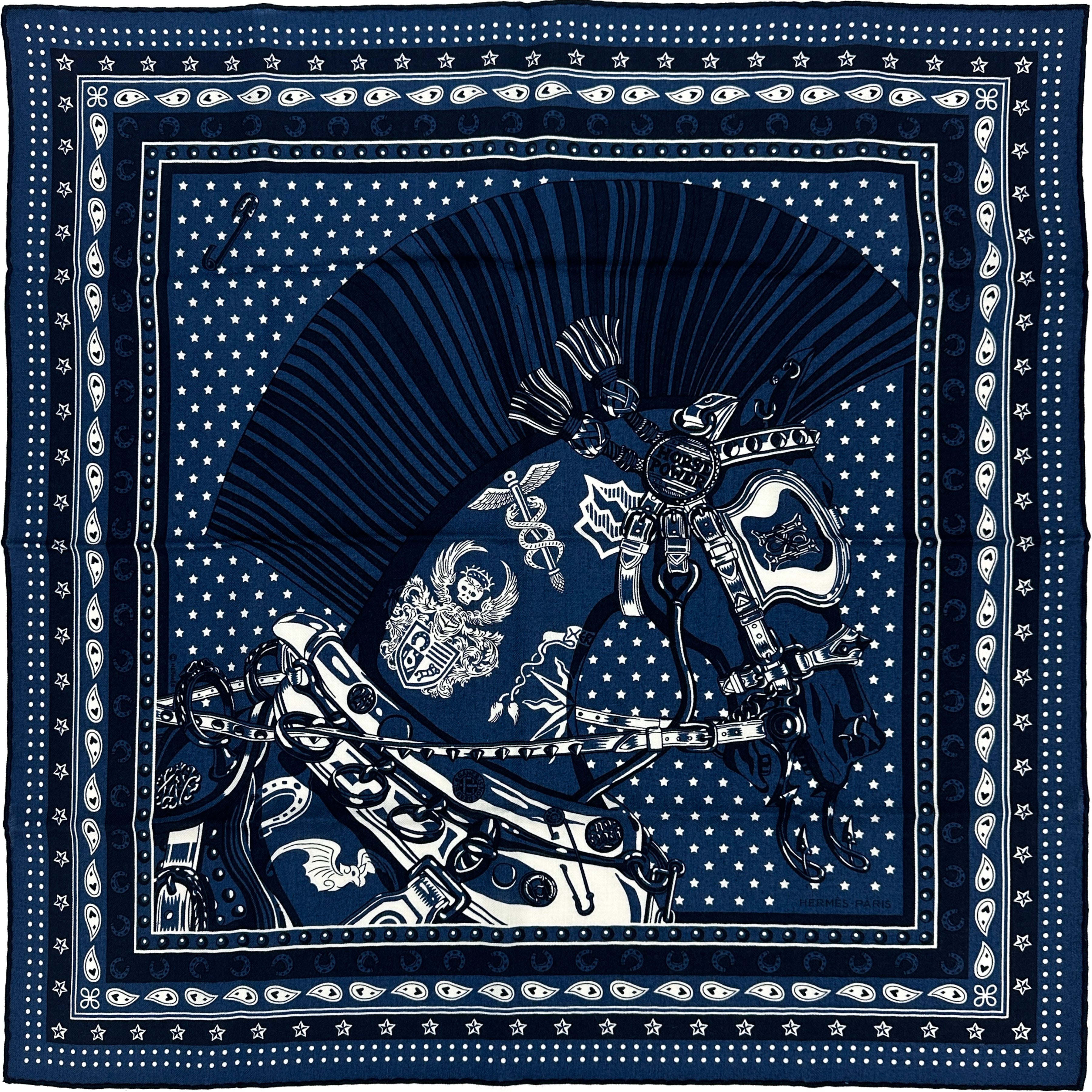 Hermès Cheval Punk Bandana Cashmere Silk 65