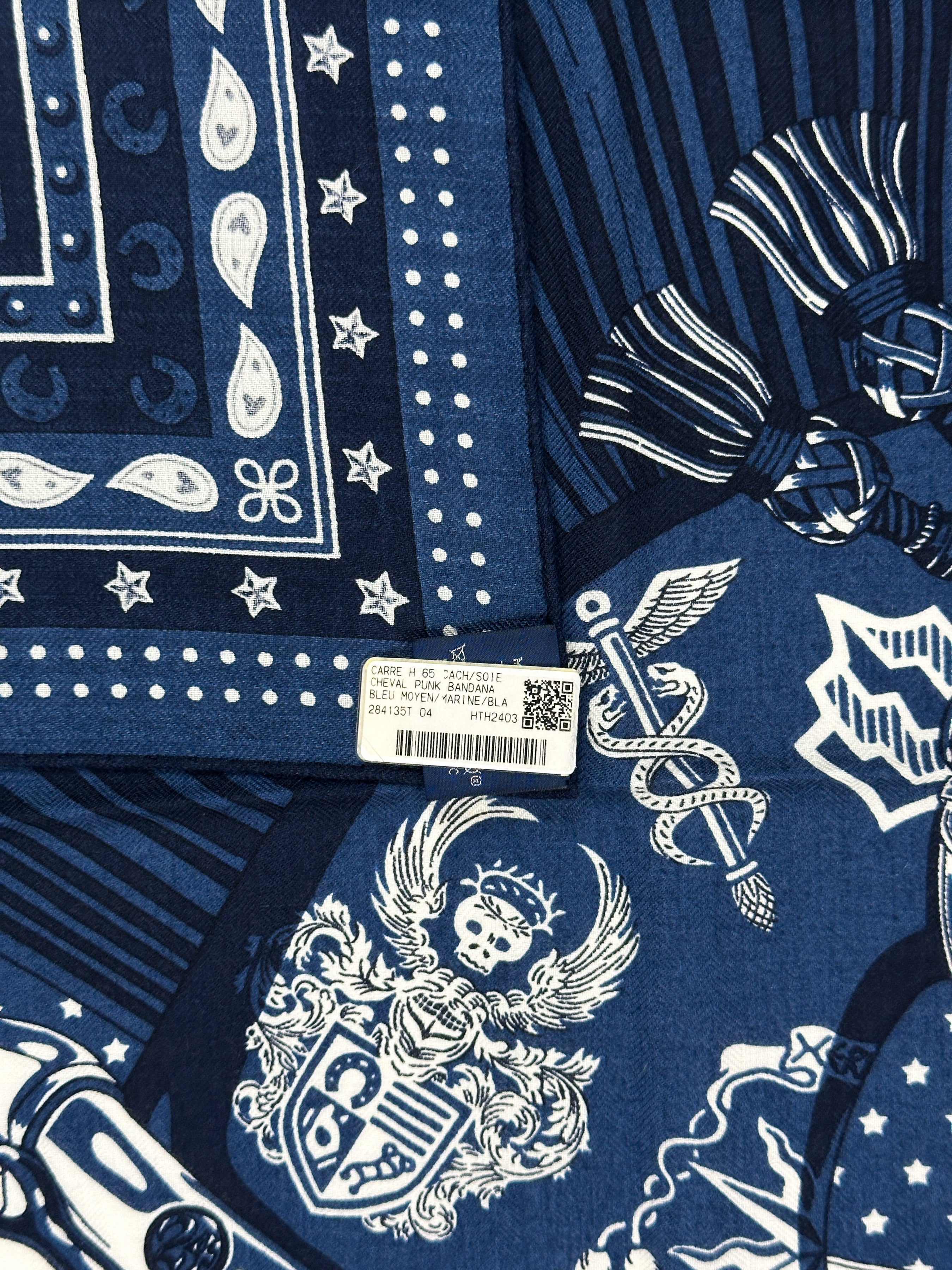 Hermès Cheval Punk Bandana Cashmere Silk 65