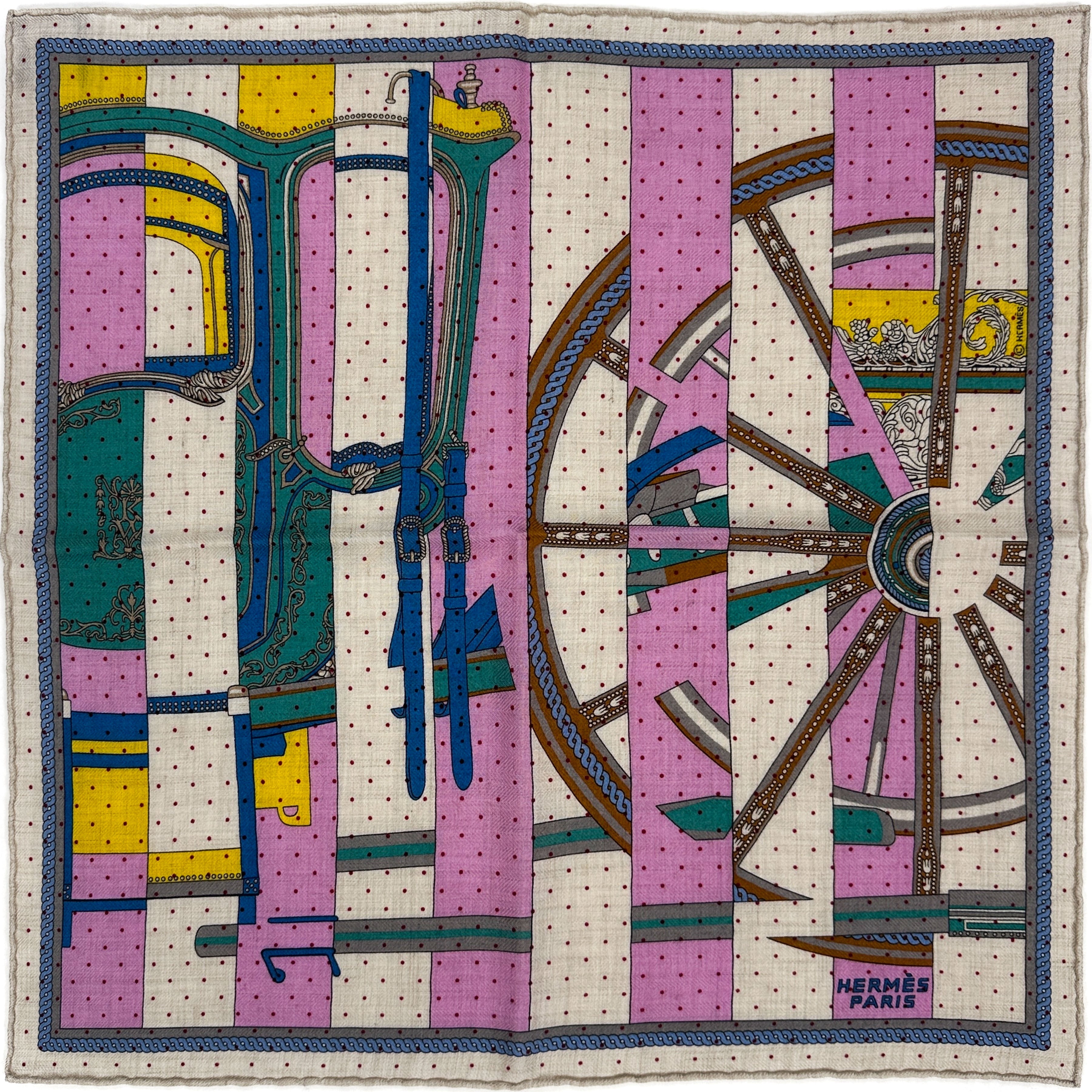 Hermès La Berline Bayadère Cashmere Silk 45
