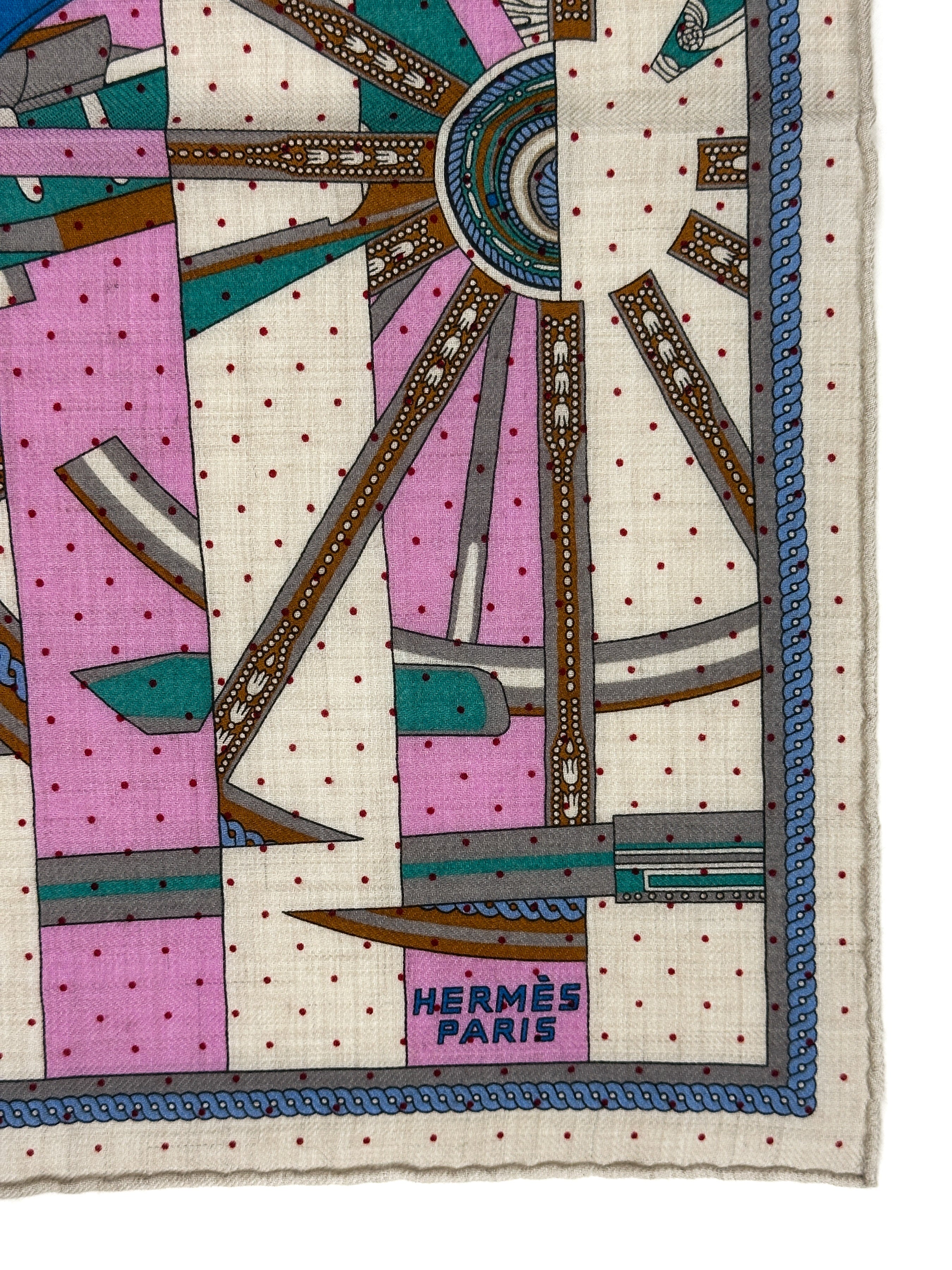 Hermès La Berline Bayadère Cashmere Silk 45