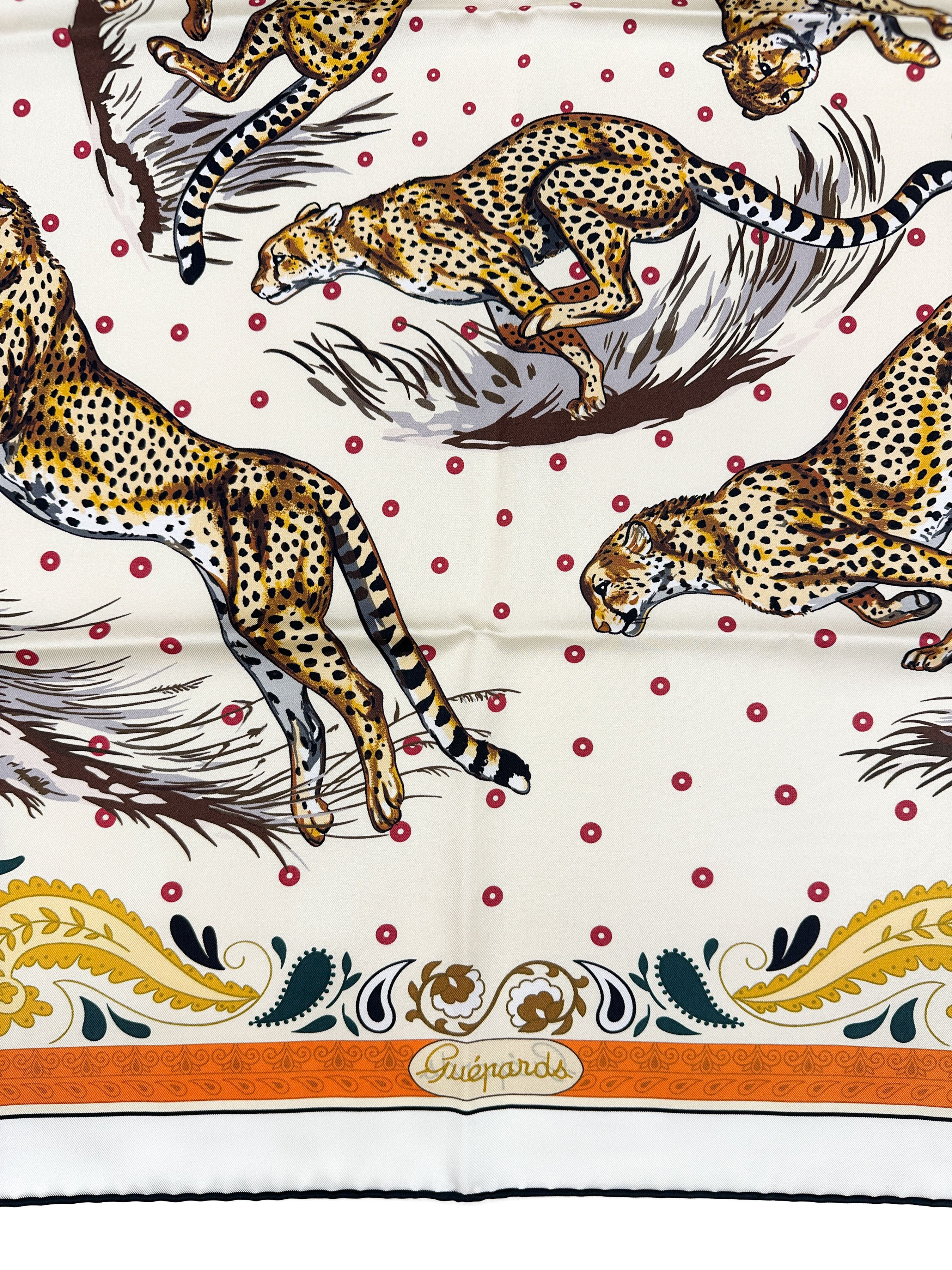 Hermès Guépards Bandana Double Face 90