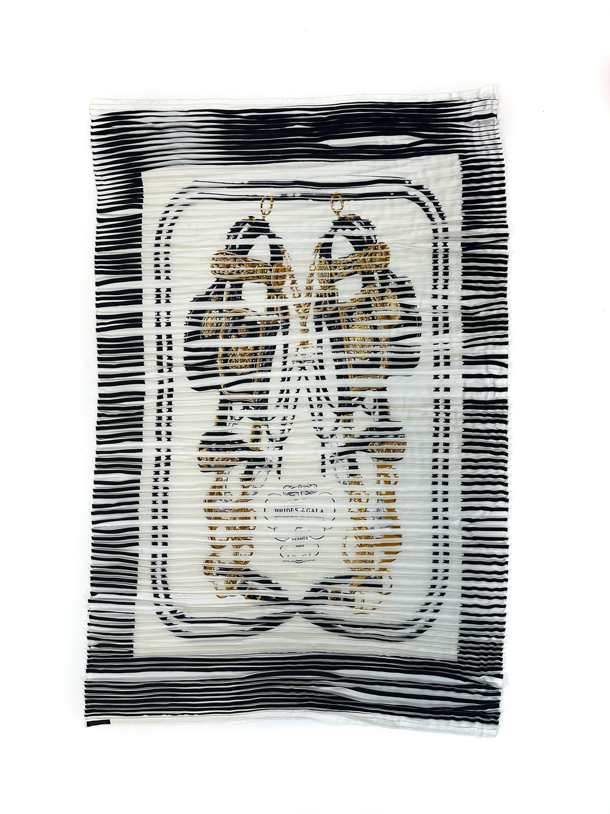 Hermès Exceptional Brides de Gala Bayadere Plissé Shawl