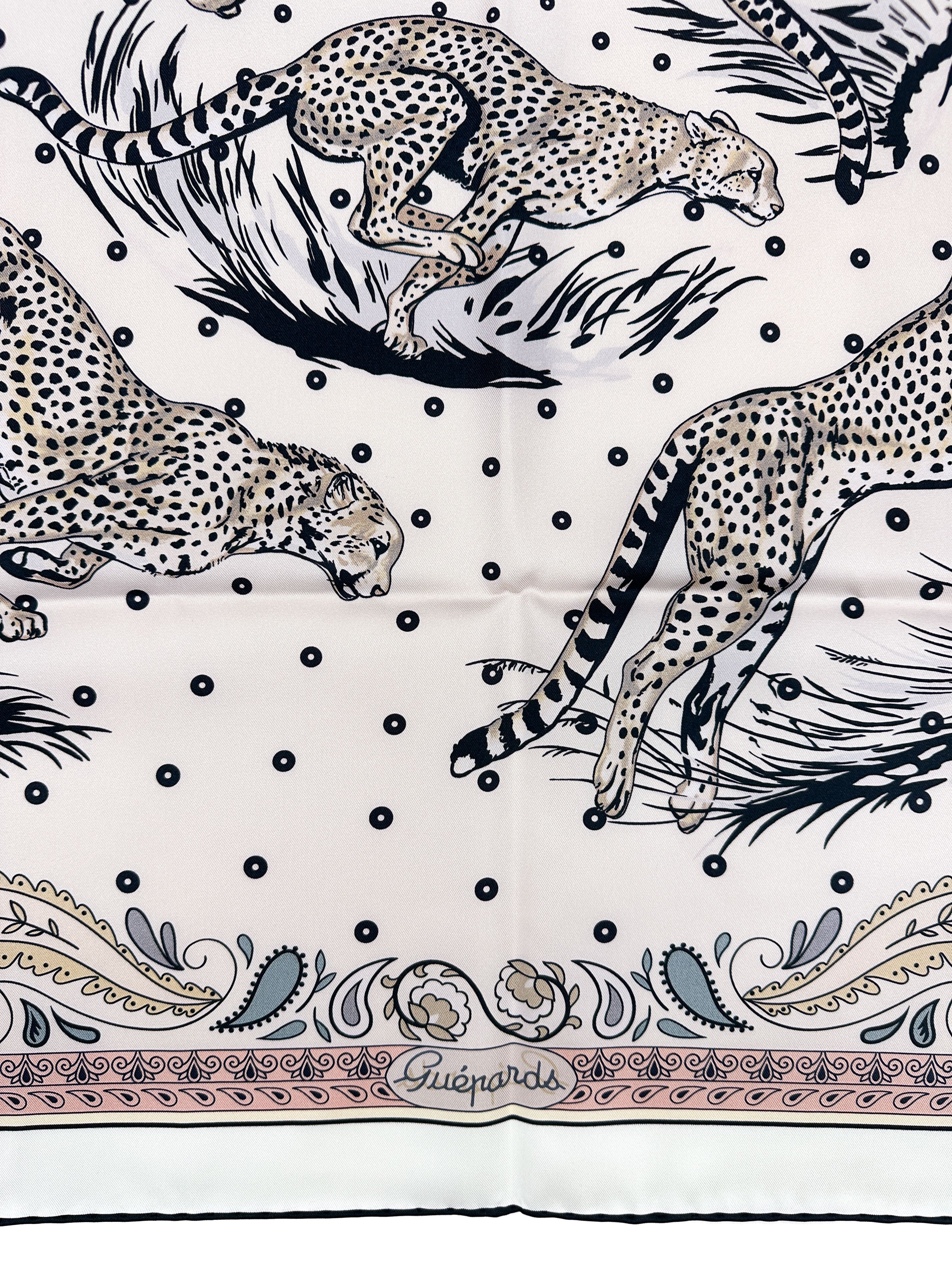 Hermès Guépards Bandana Double Face 90