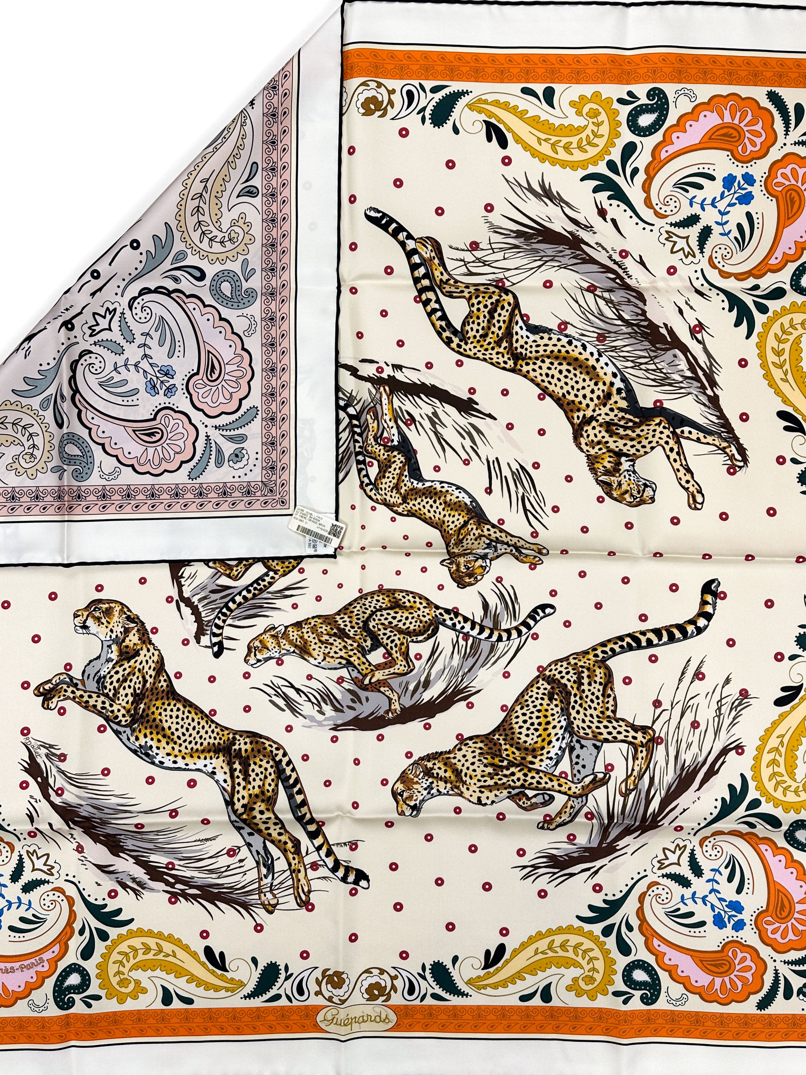 Hermès Guépards Bandana Double Face 90