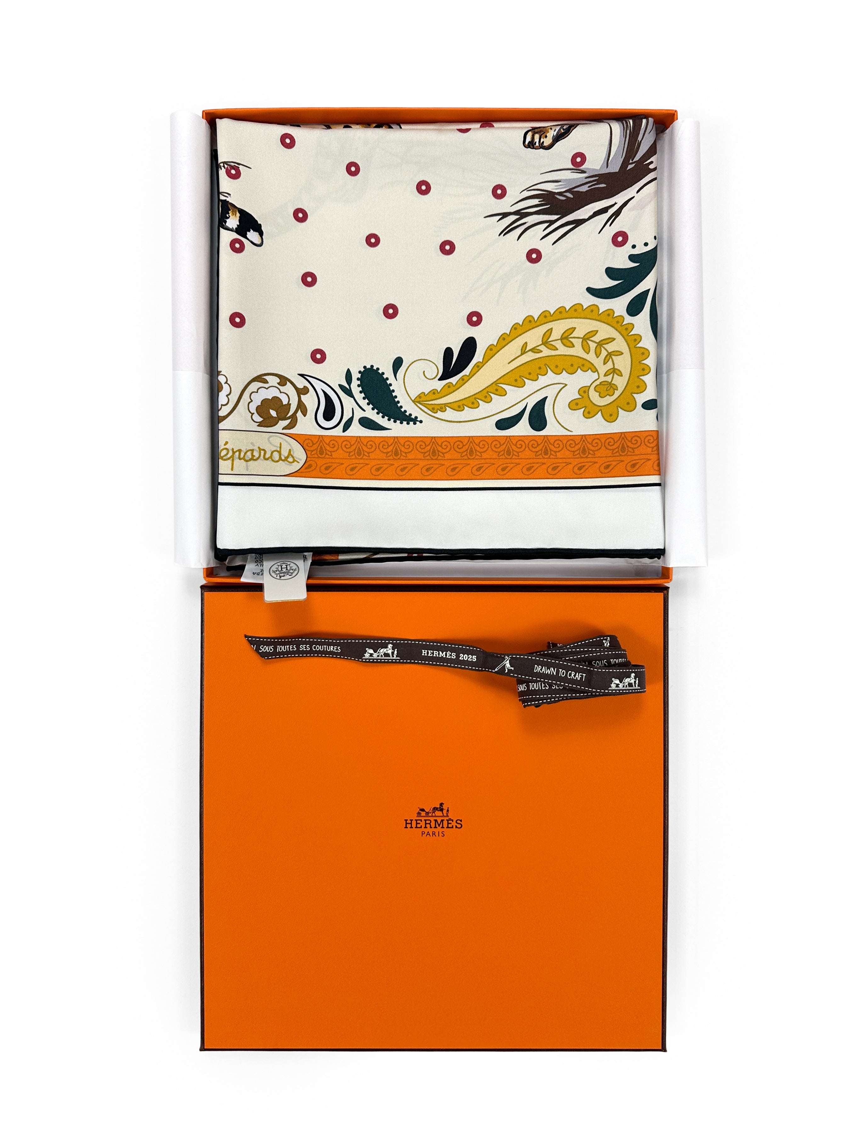 Hermès Guépards Bandana Double Face 90