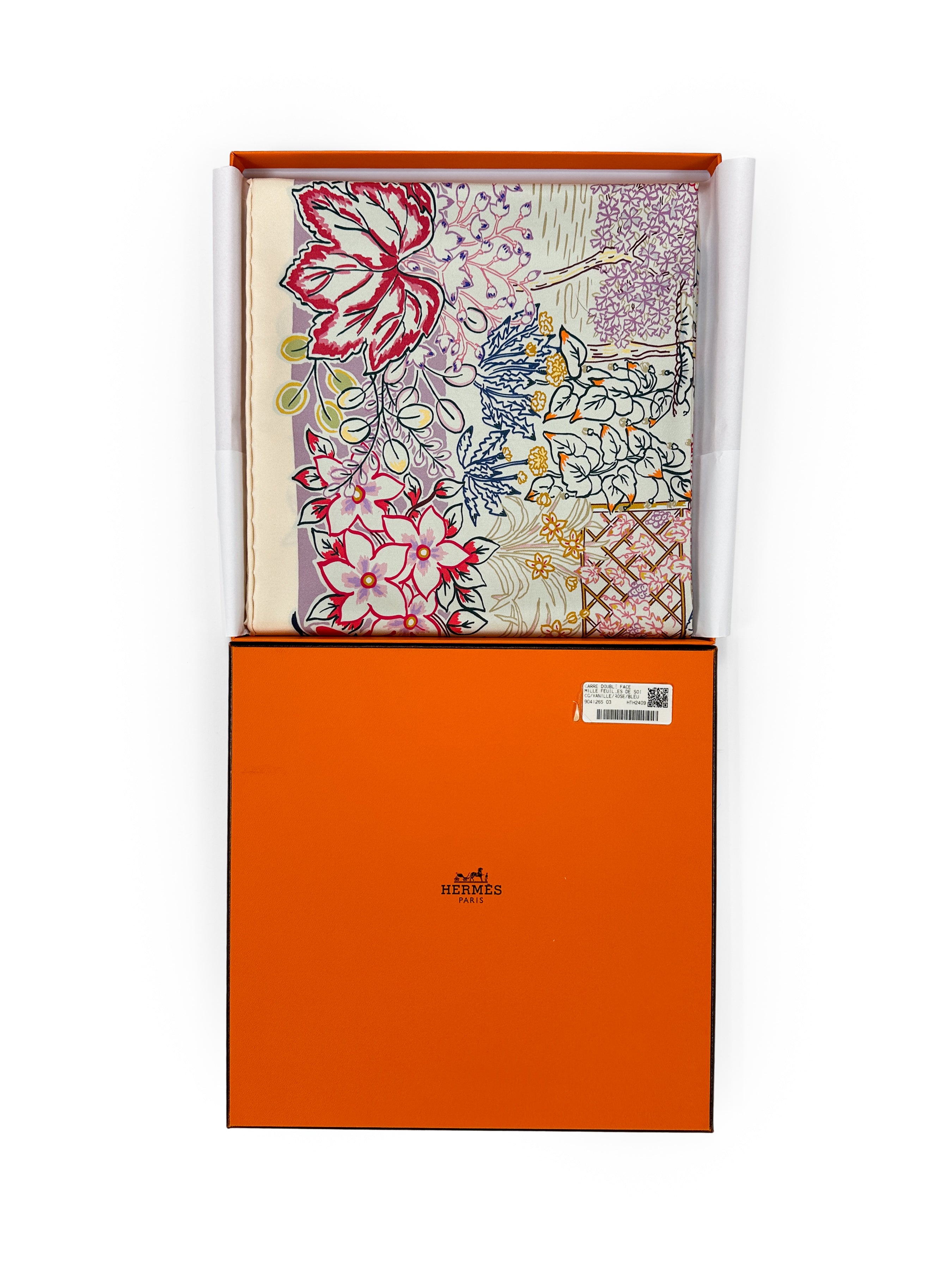 Hermès Mille Feuilles de Soie Double Face 90