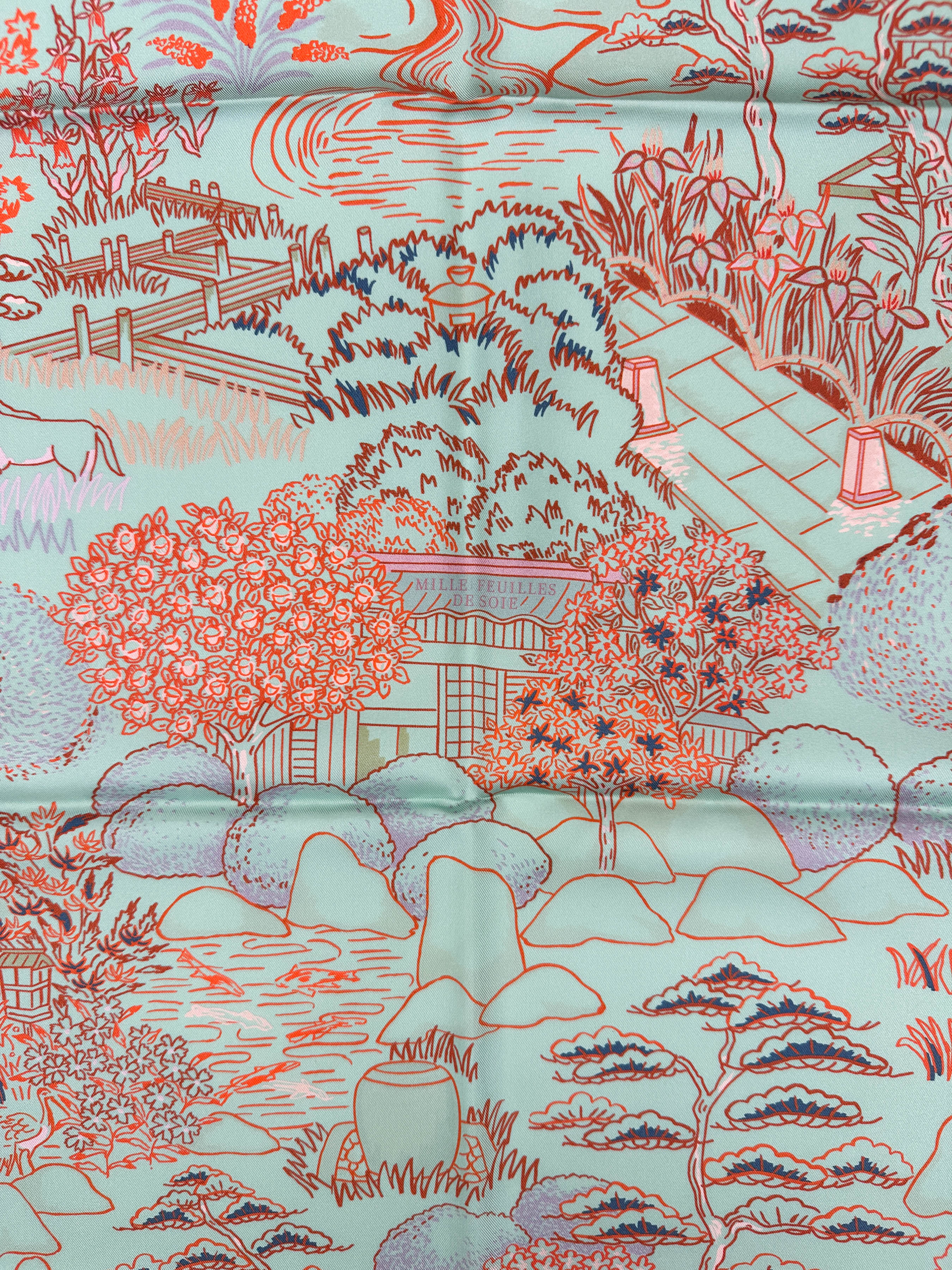 Hermès Mille Feuilles de Soie Double Face 90