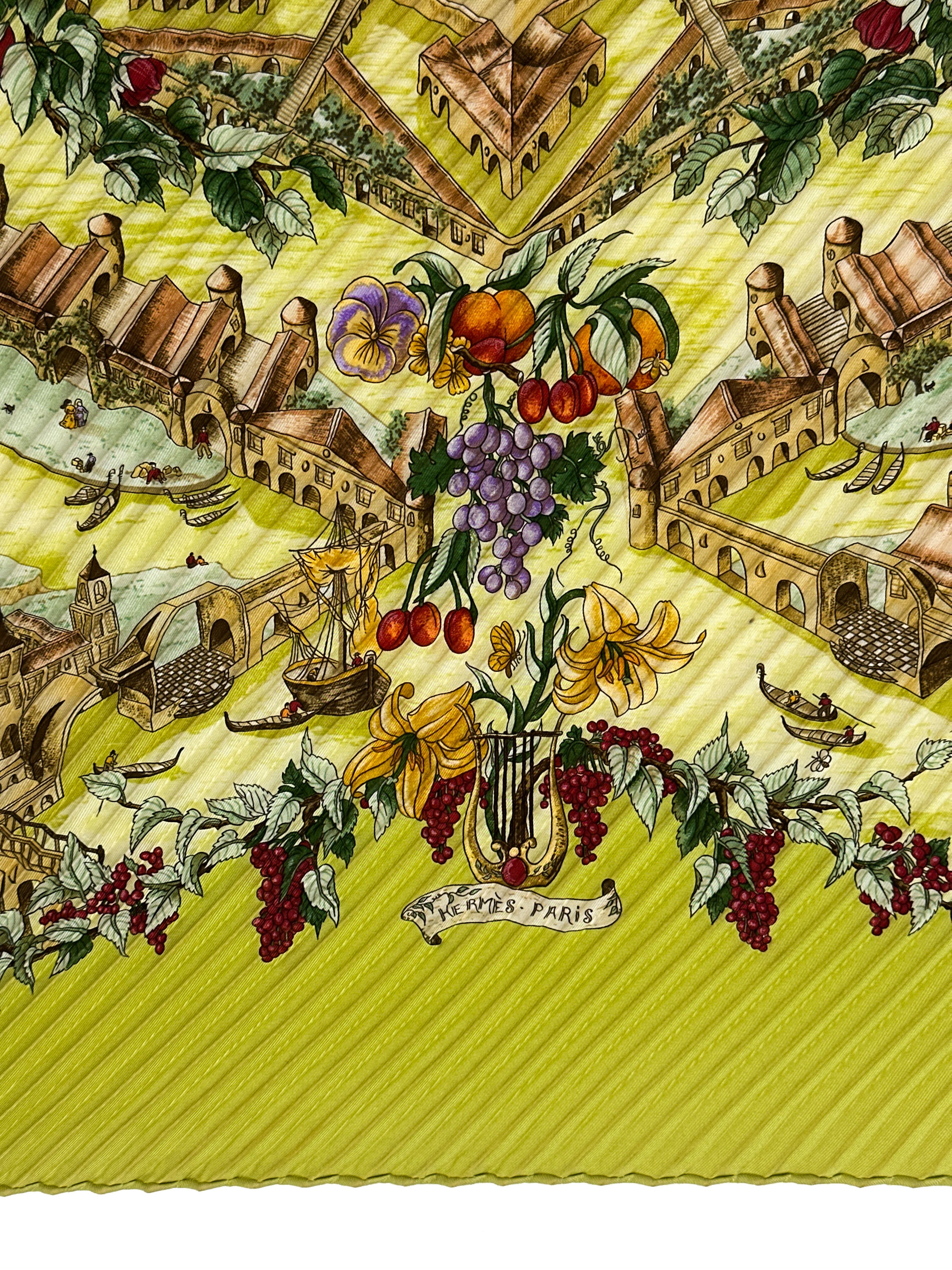 Hermès Au Pays de Cocagne Plissé 90