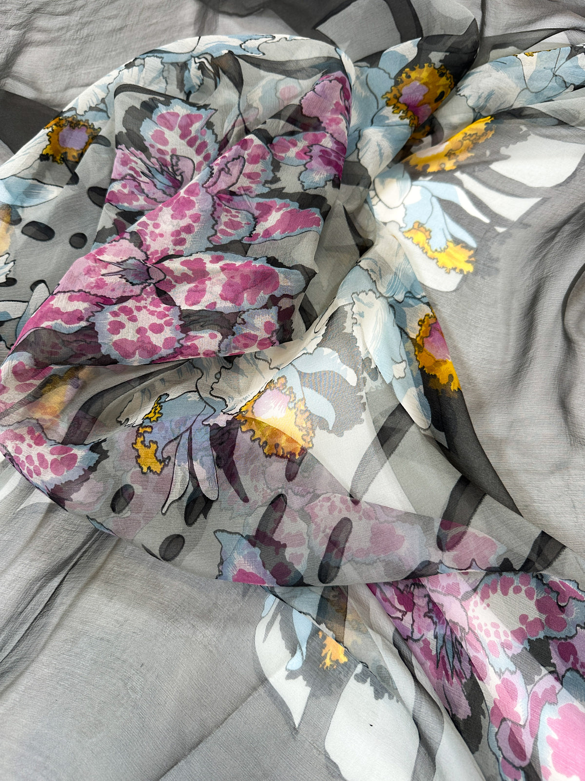 Hermès Les Orchidées III Mousseline 110