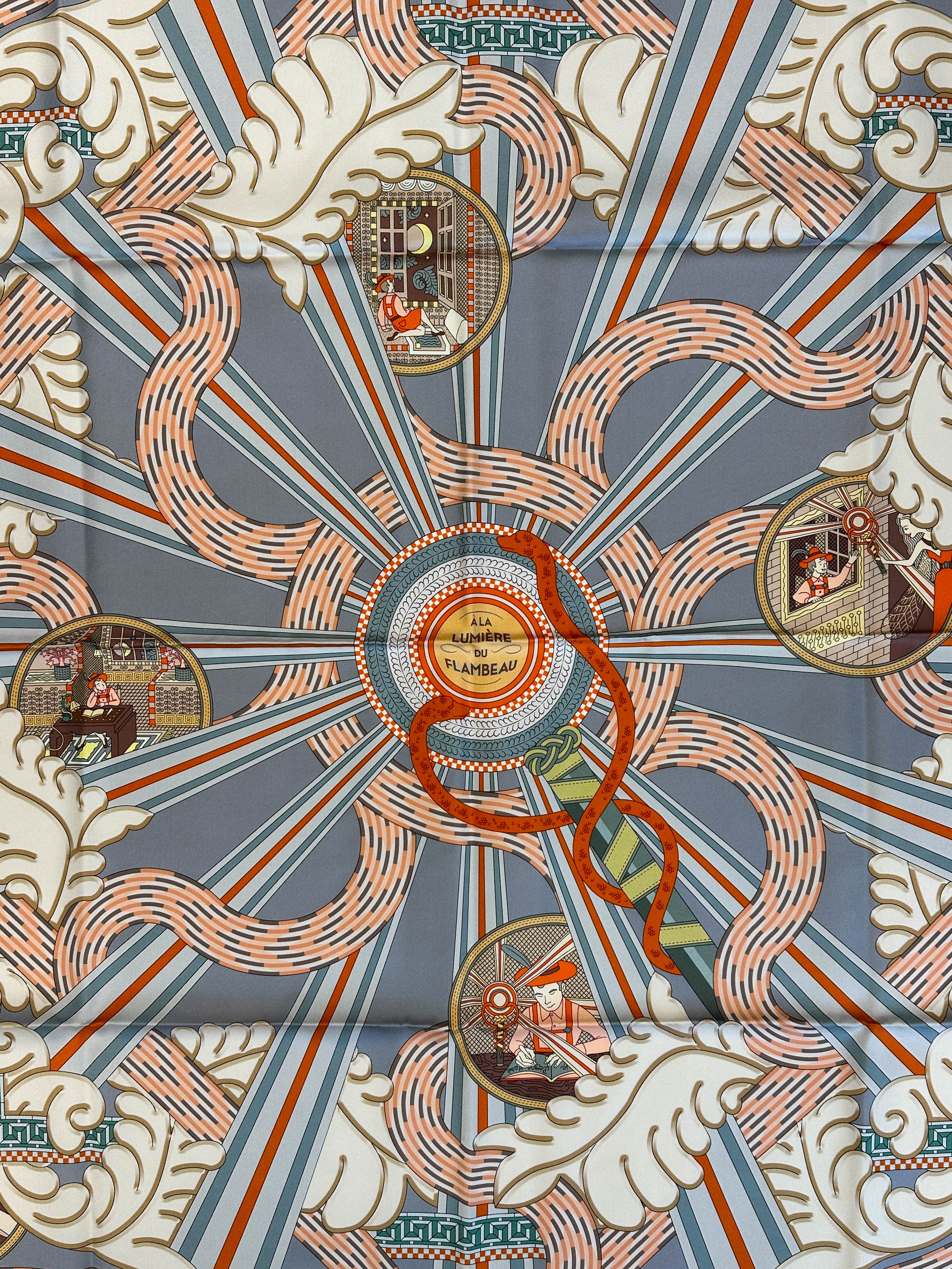 Hermès A La Lumiere du Flambeau Double Face 90