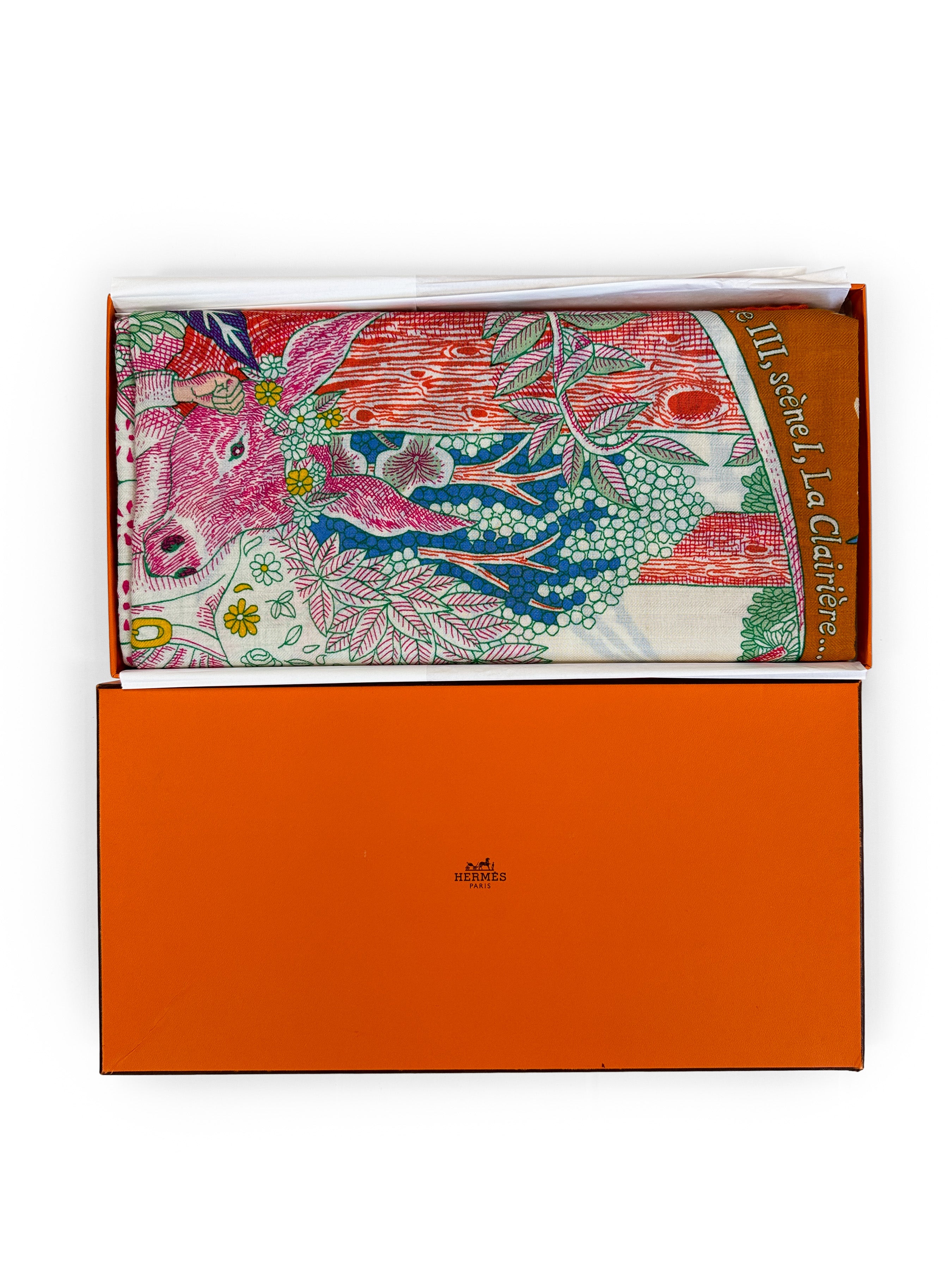 Hermès Act III, Scene I, La Clairiere Cashmere Silk 140