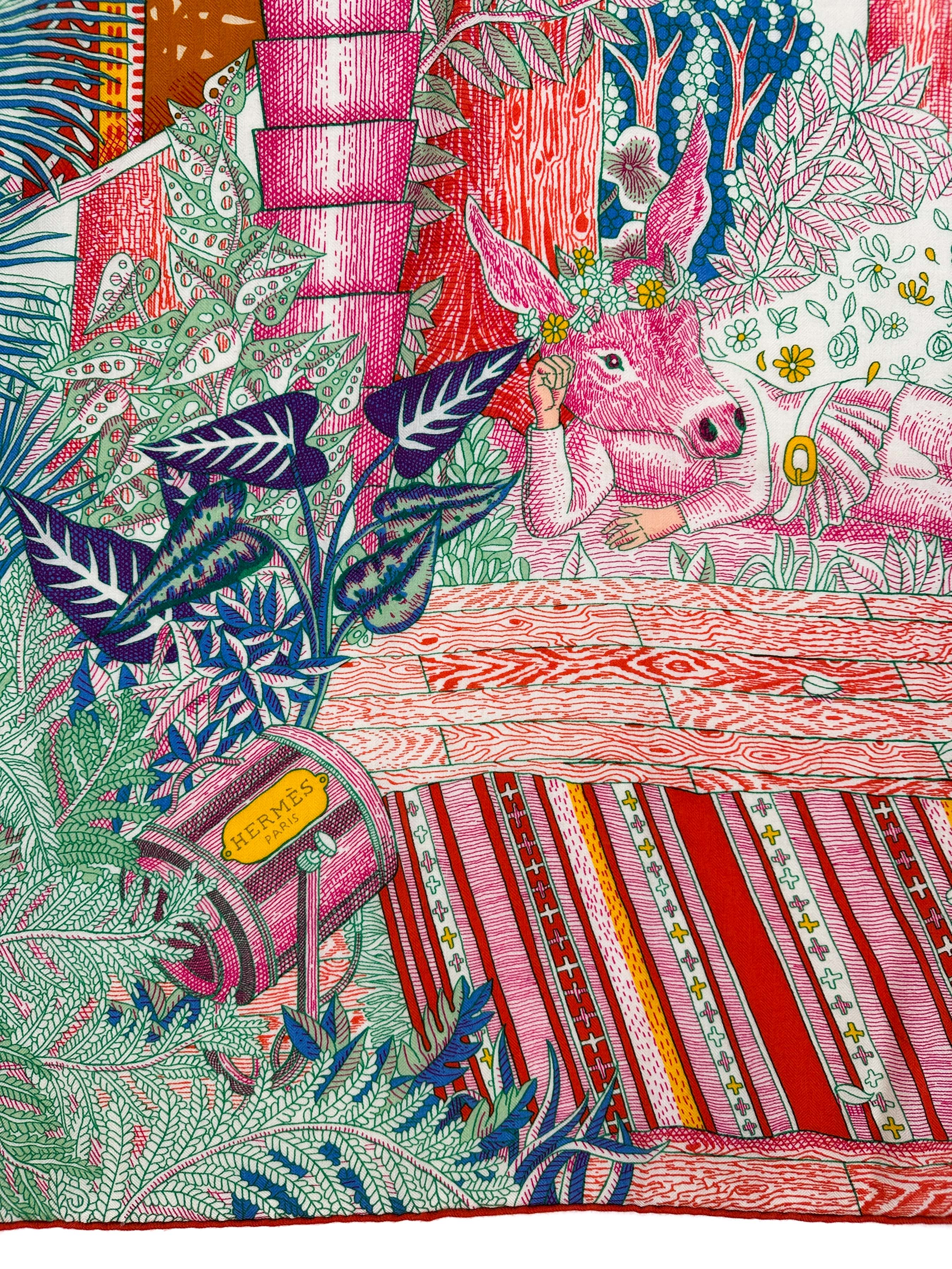 Hermès Act III, Scene I, La Clairiere Cashmere Silk 140