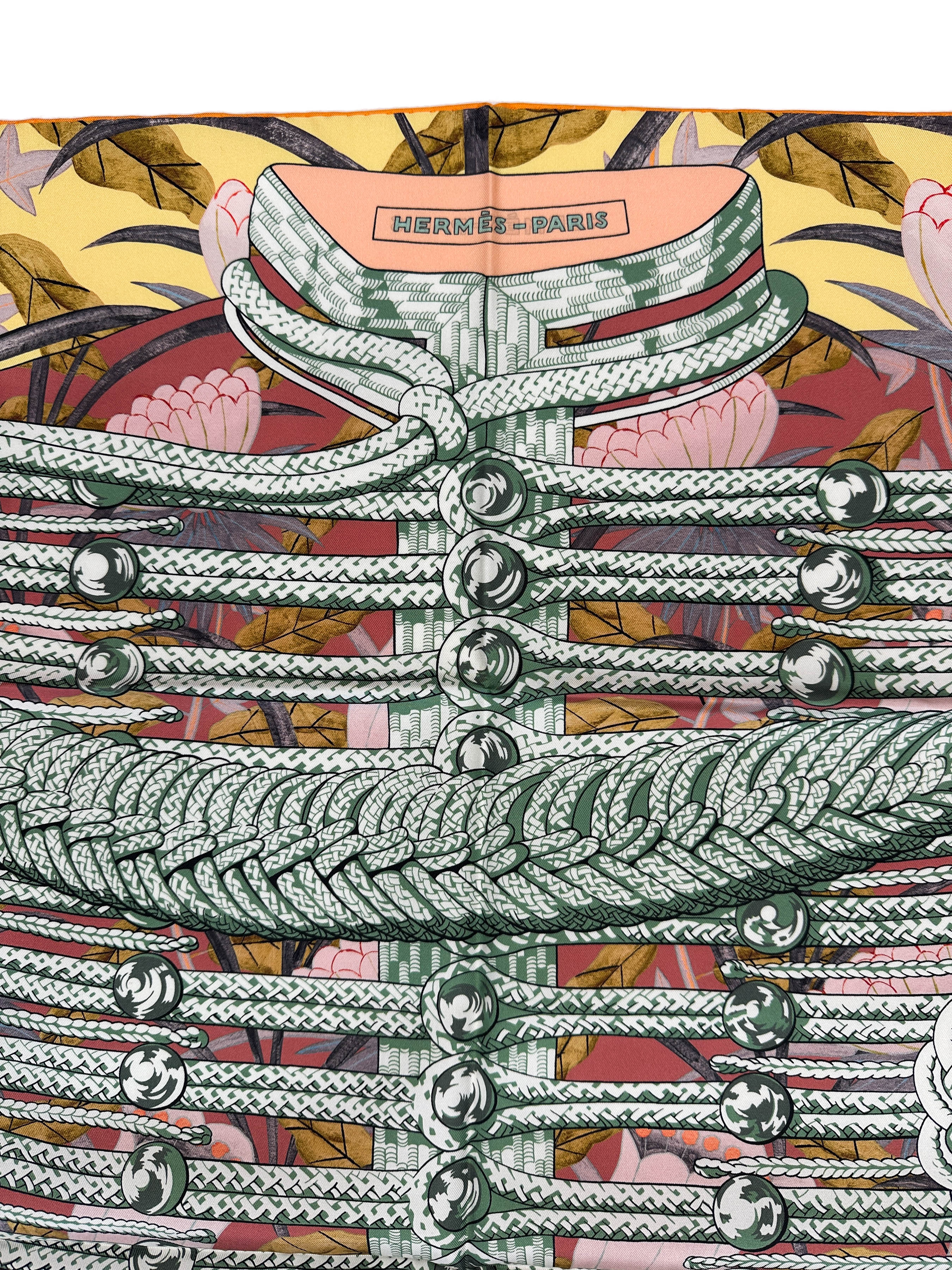 Hermès Brandebourgs Fleuris Double Face 90