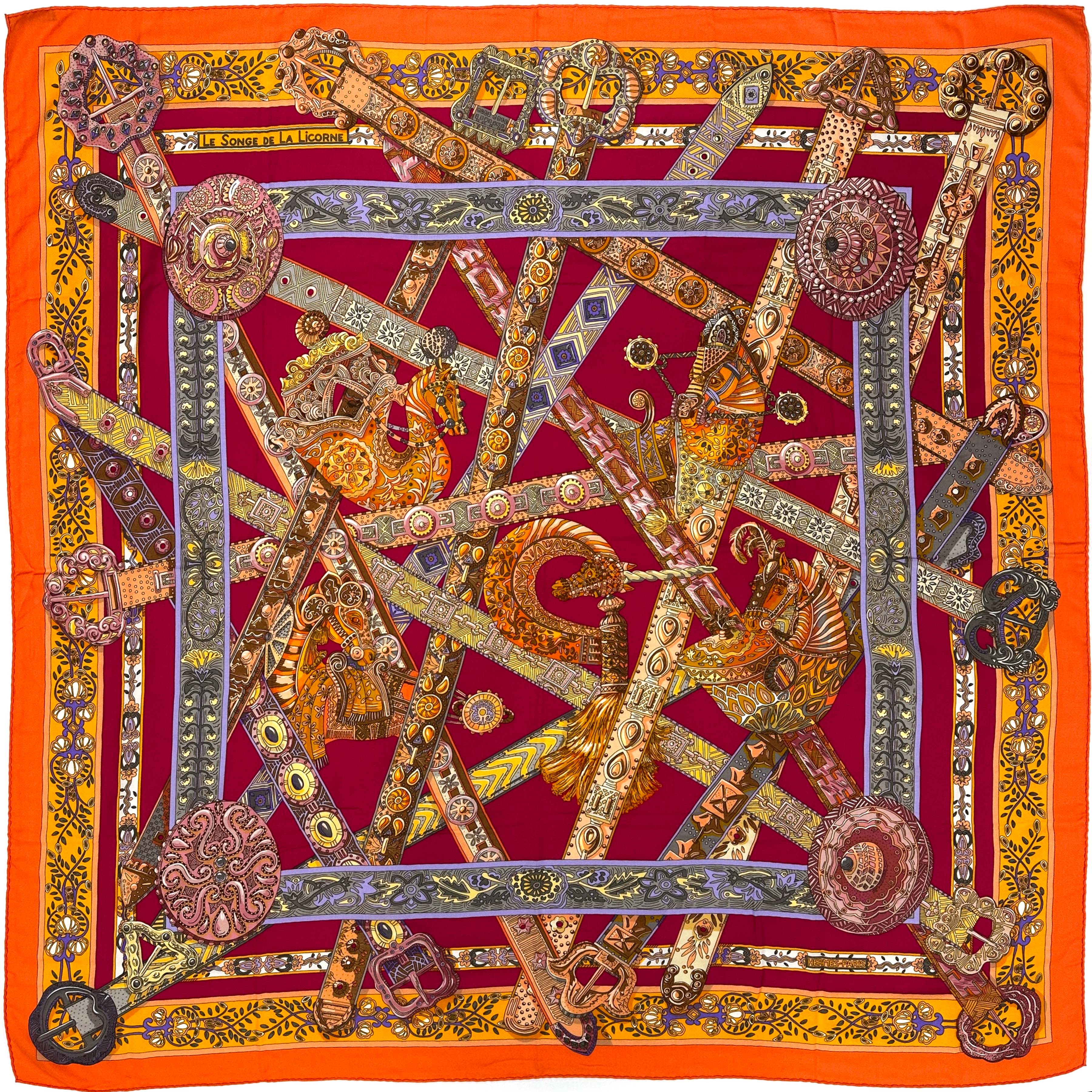 Hermès Le Songe de La Licorne Cashmere Silk 140