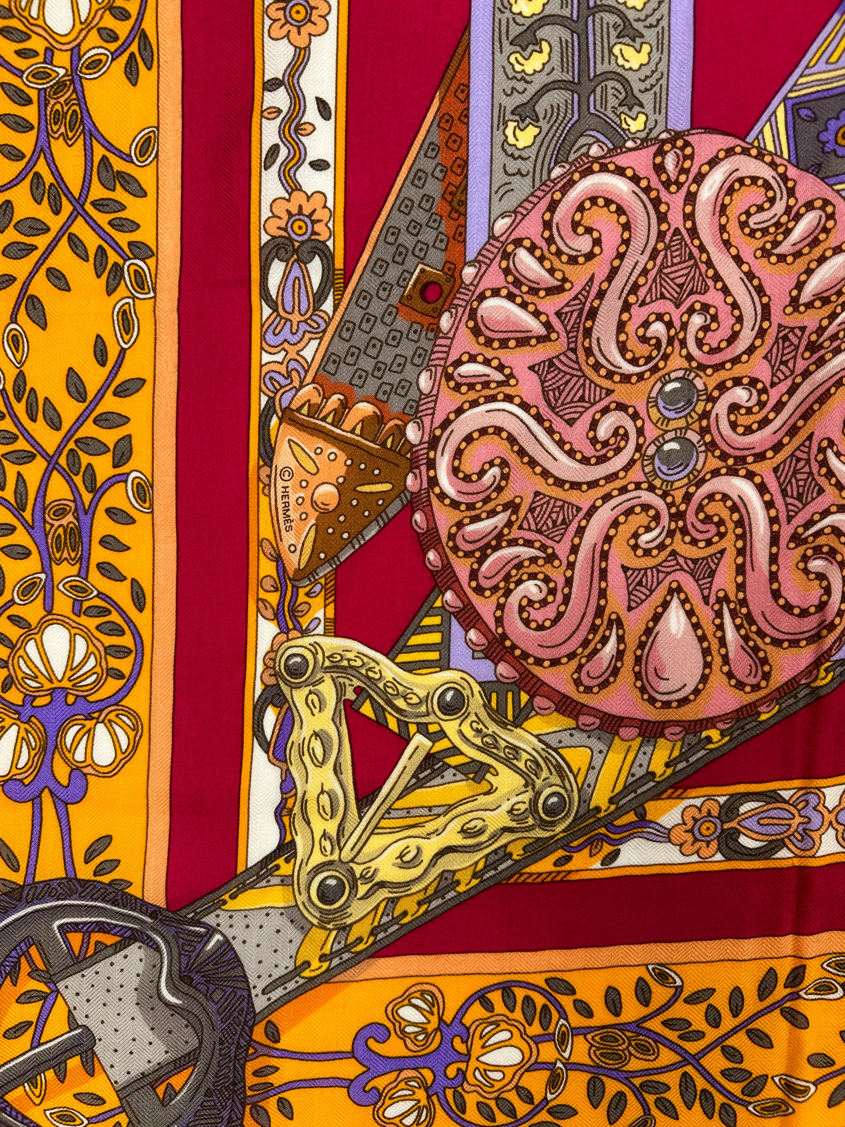 Hermès Le Songe de La Licorne Cashmere Silk 140