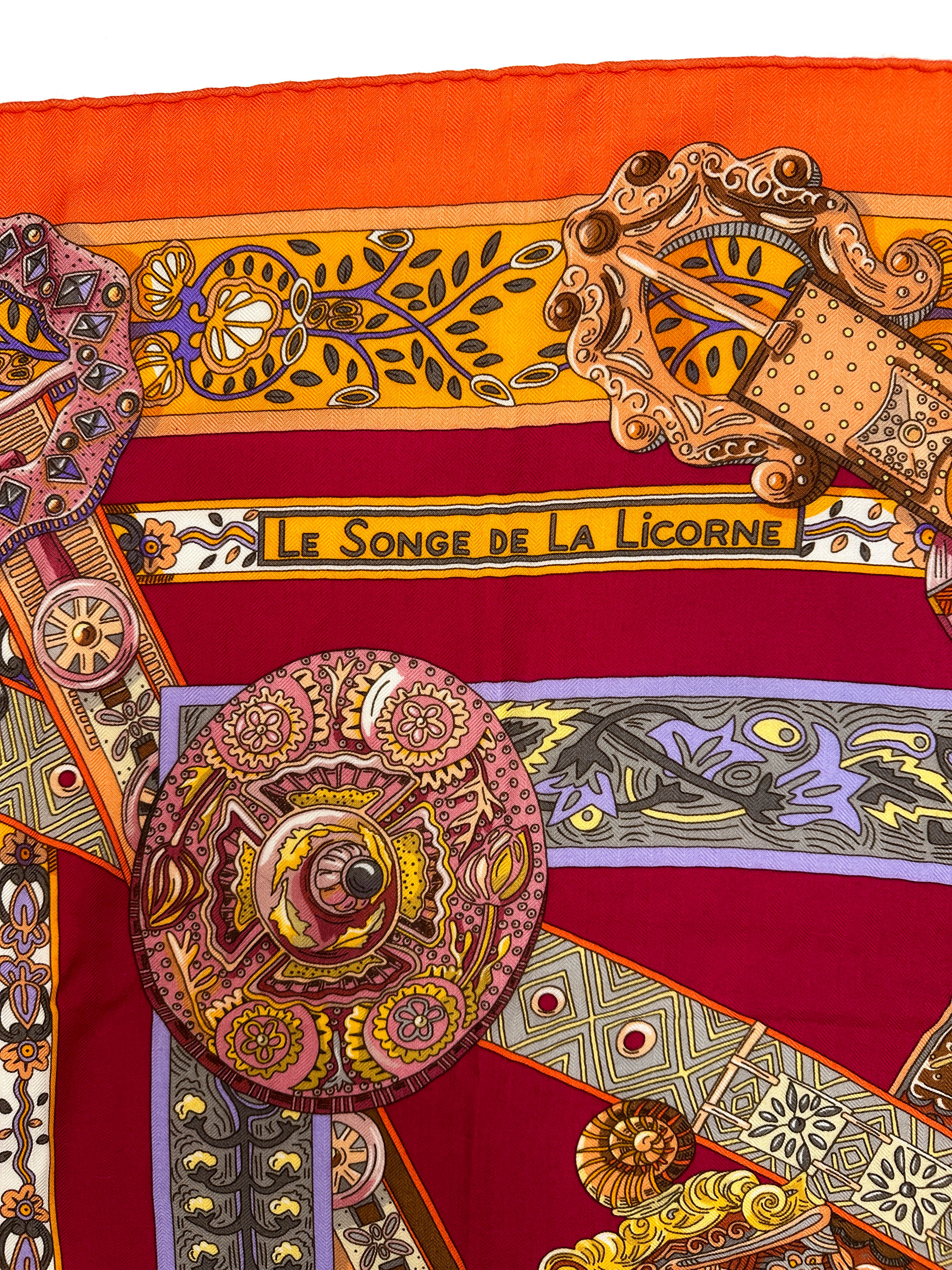 Hermès Le Songe de La Licorne Cashmere Silk 140