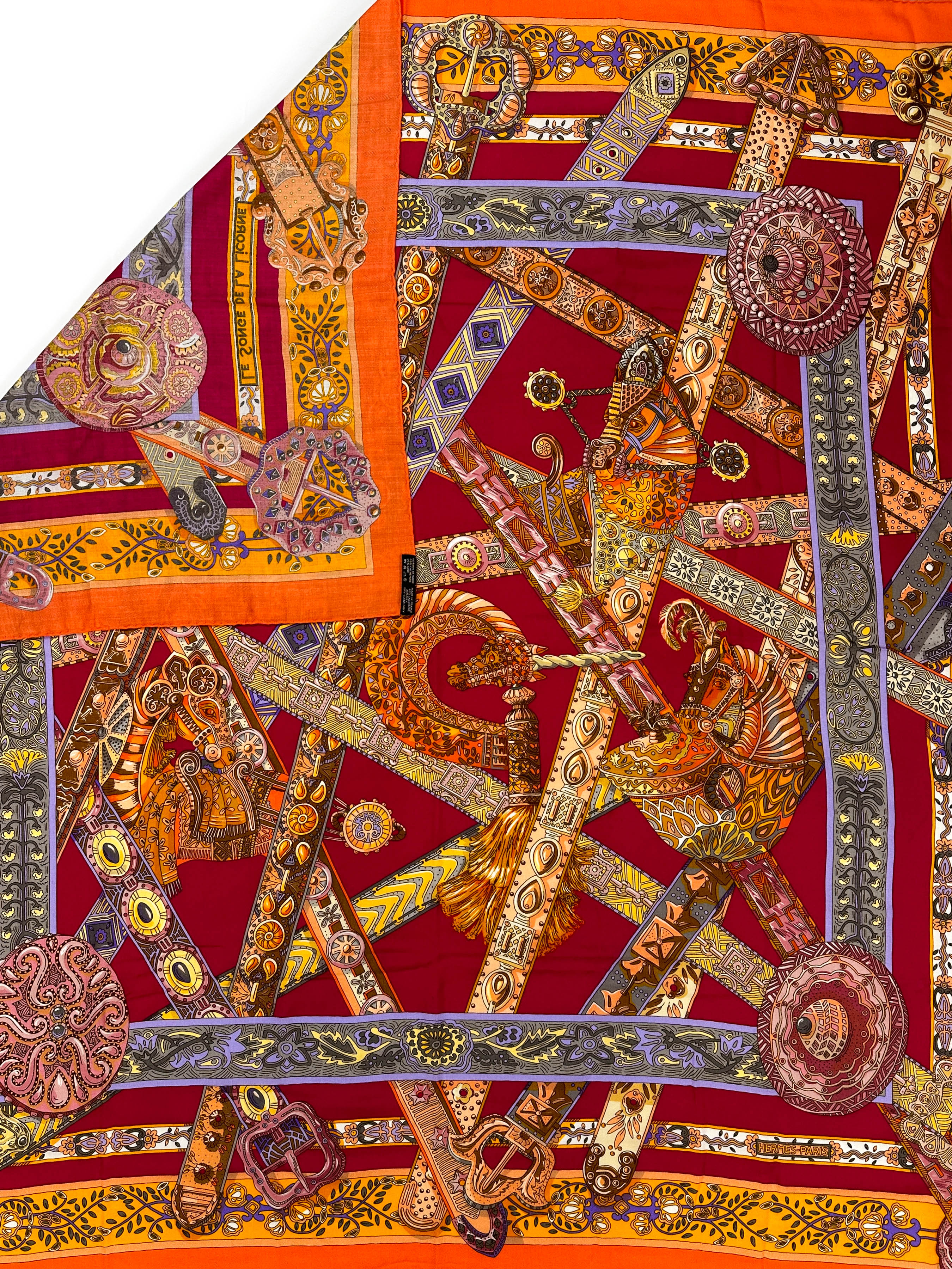 Hermès Le Songe de La Licorne Cashmere Silk 140