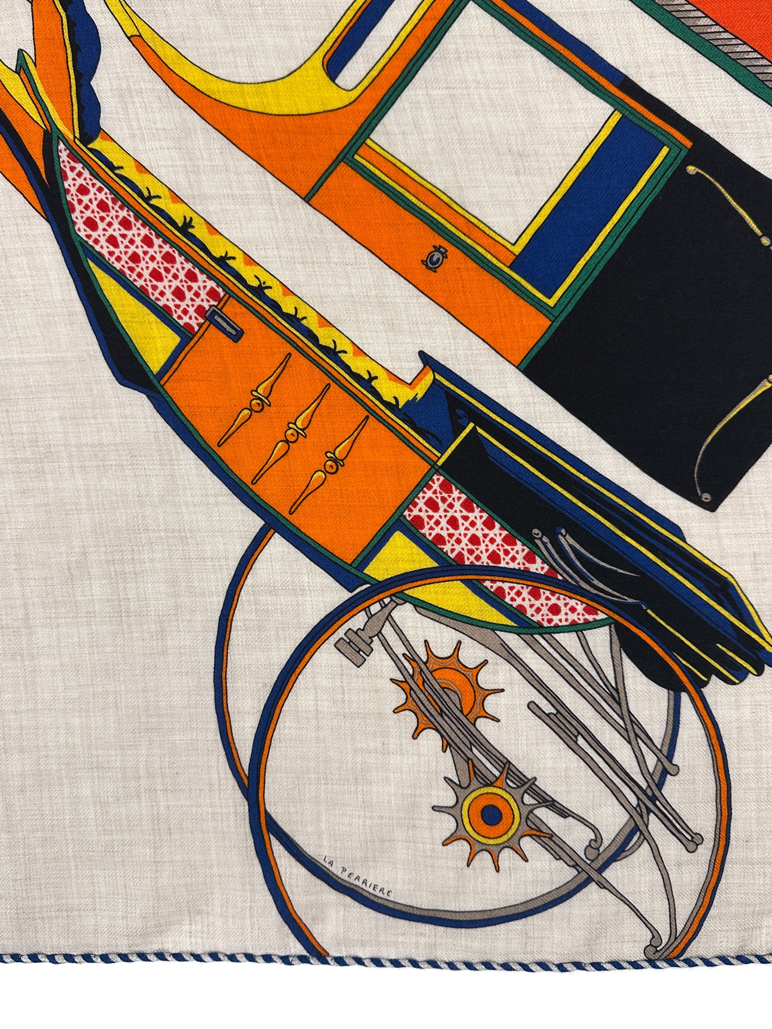 Hermès Les Voitures à Transformation Cashmere Silk Giant Triangle