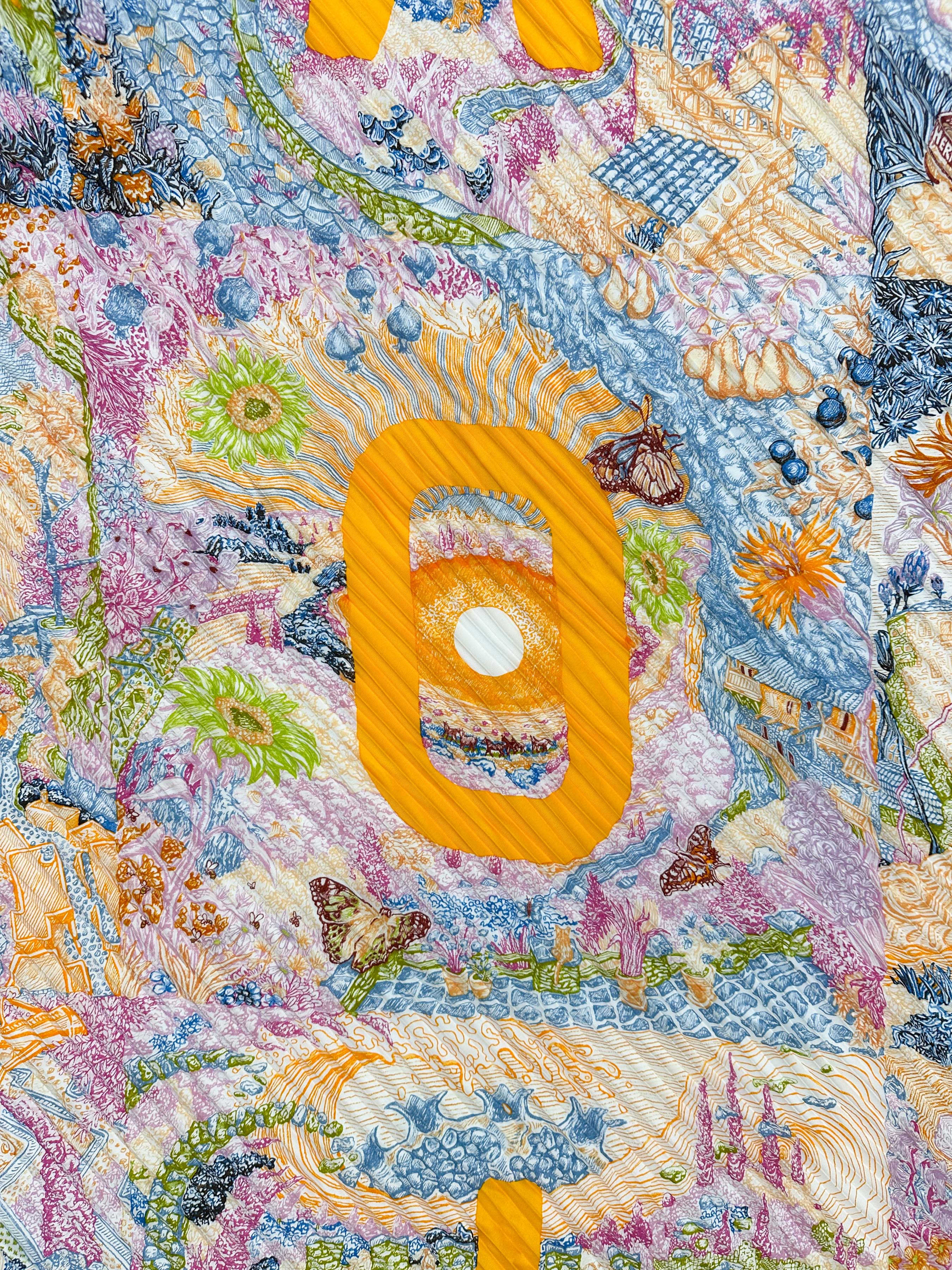 Hermès Eleftheria Plissé Silk 140