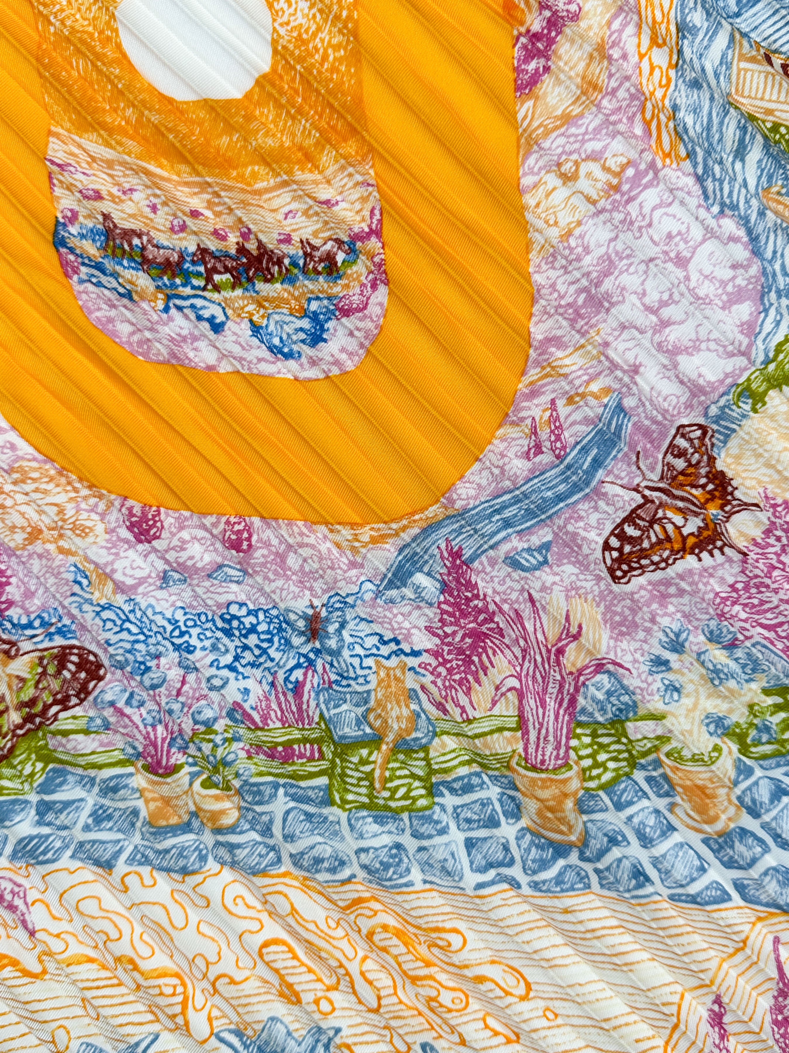 Hermès Eleftheria Plissé Silk 140