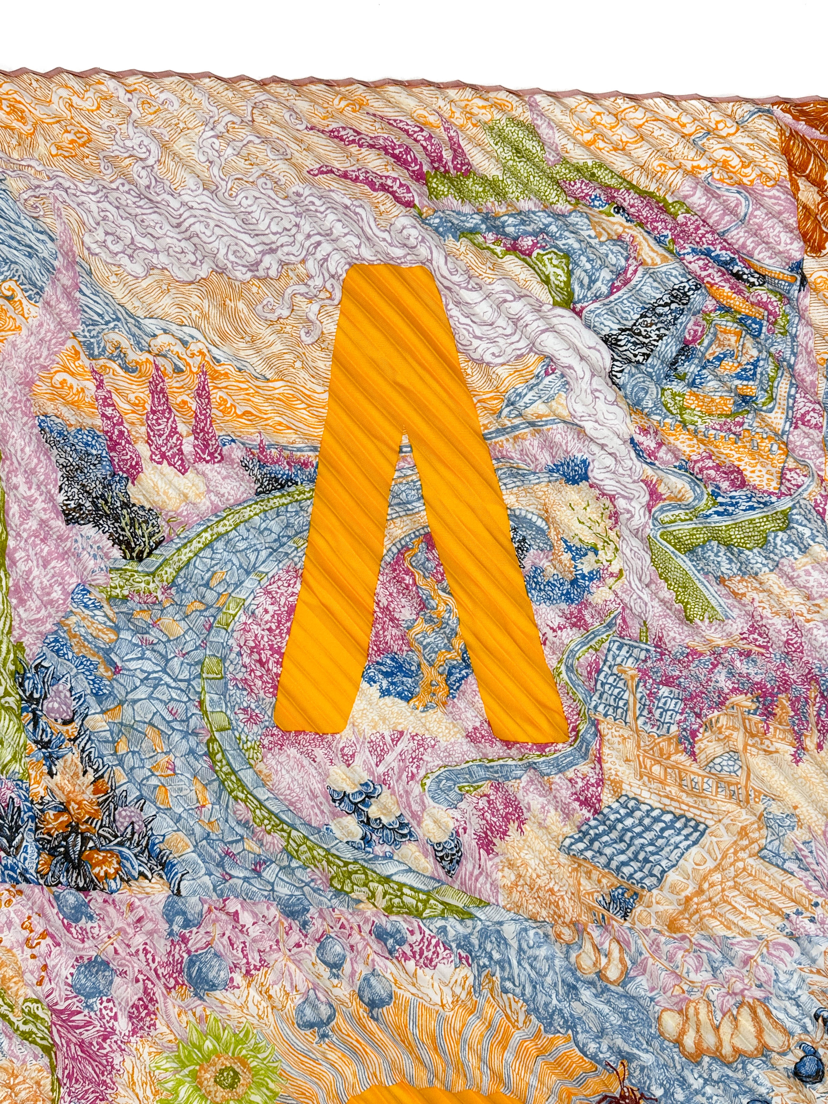 Hermès Eleftheria Plissé Silk 140