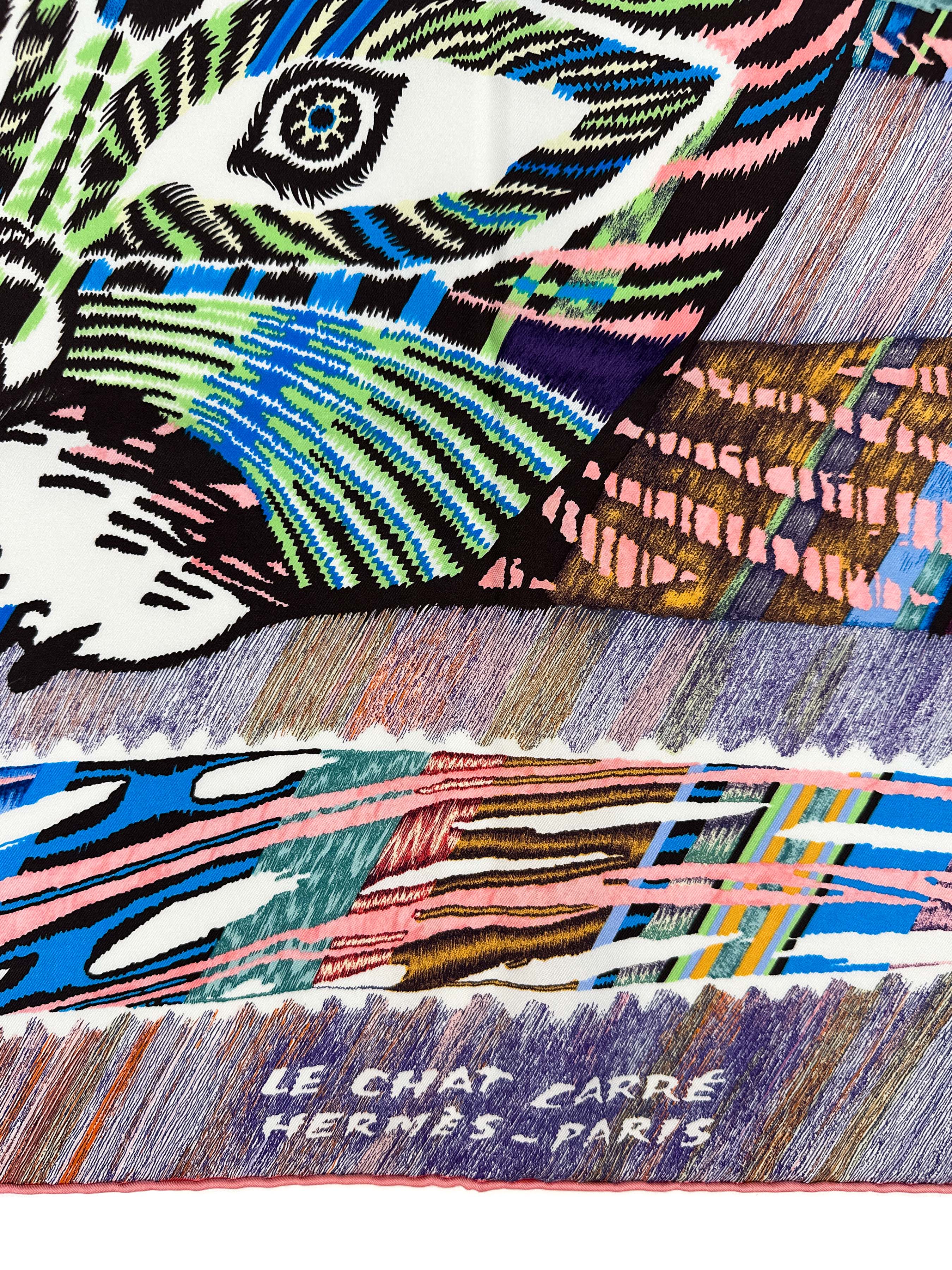 Hermès Le Chat Carre 90