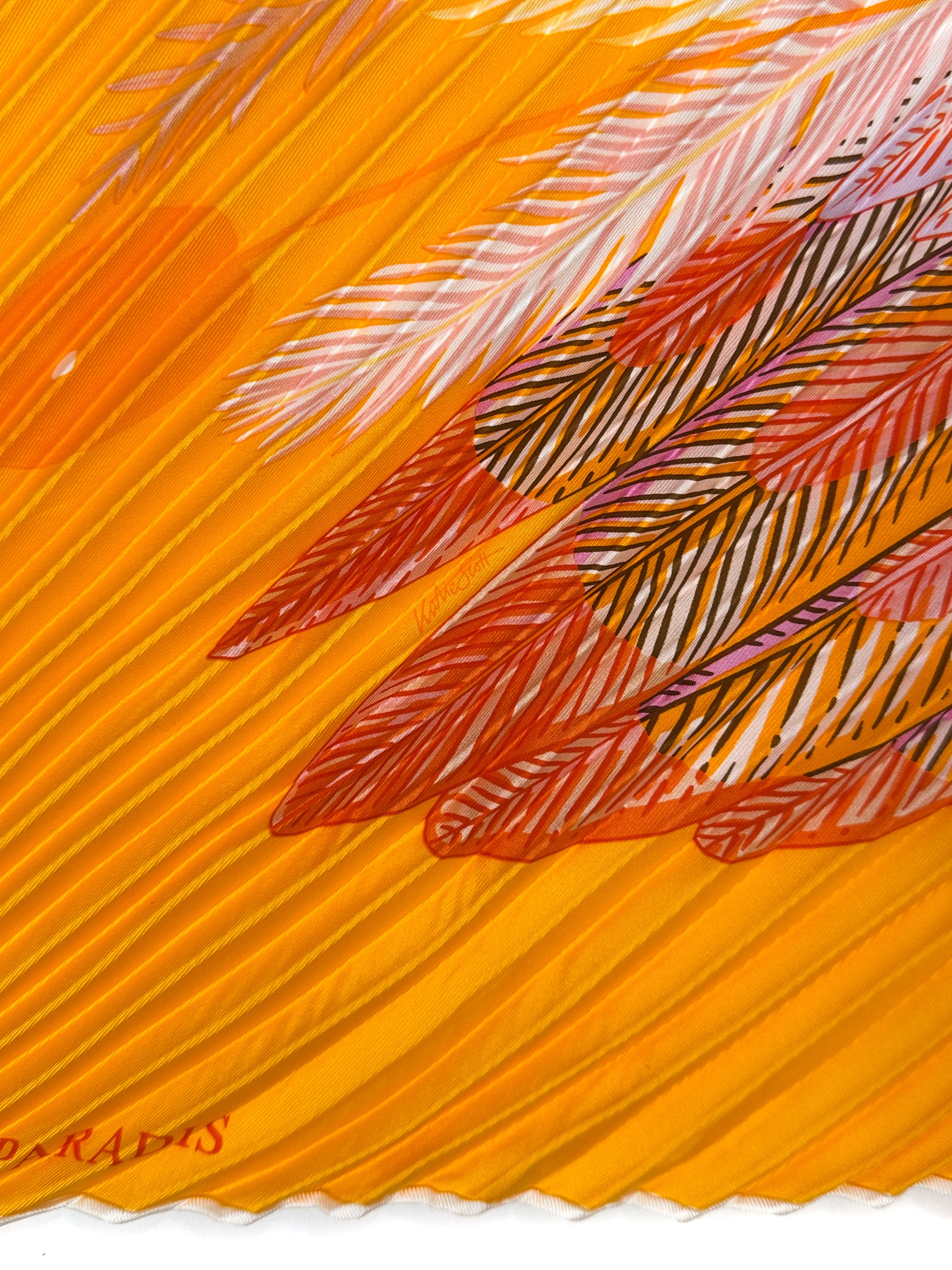 Hermès Toucans de Paradis Plissé 140