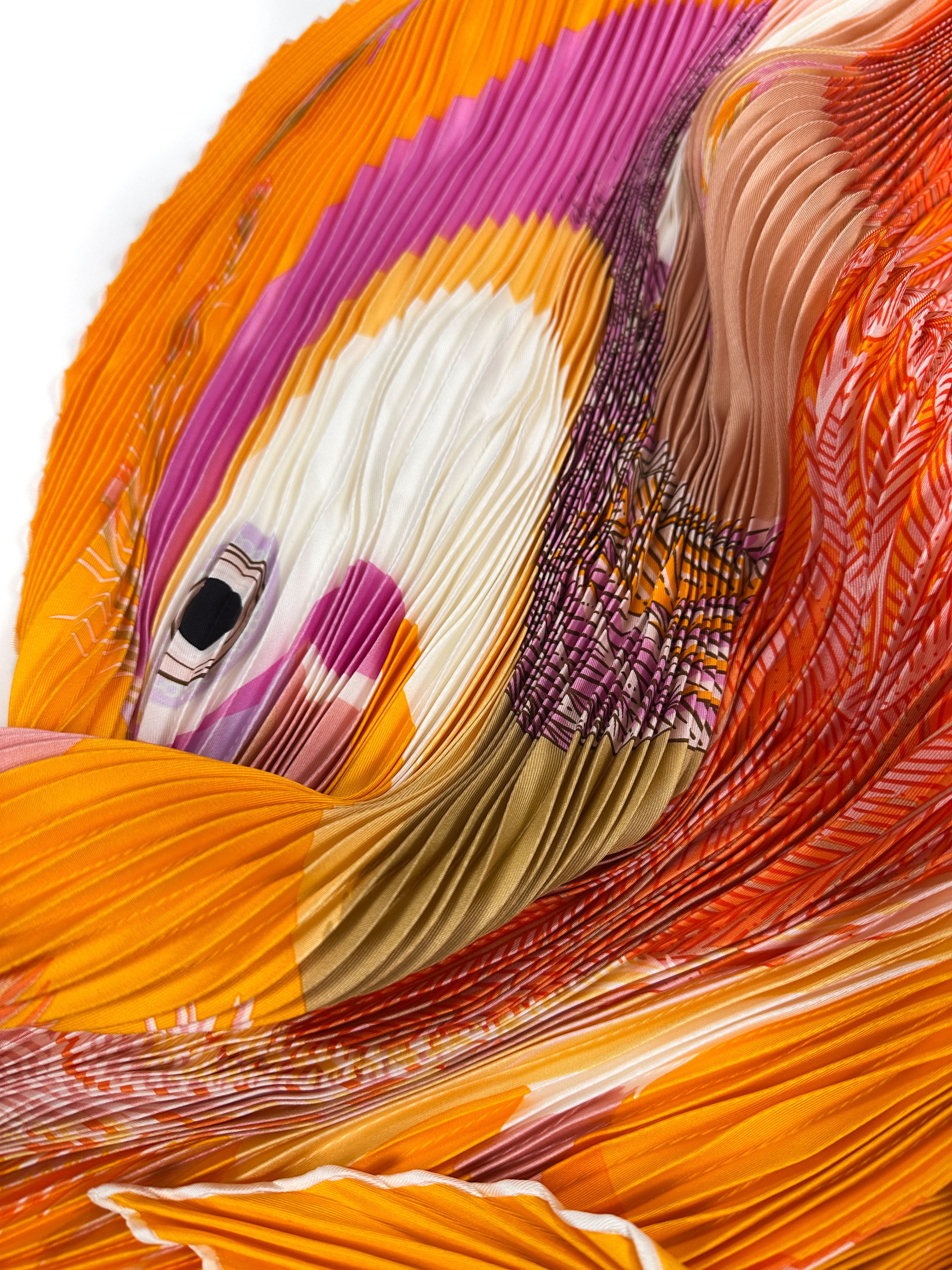 Hermès Toucans de Paradis Plissé 140