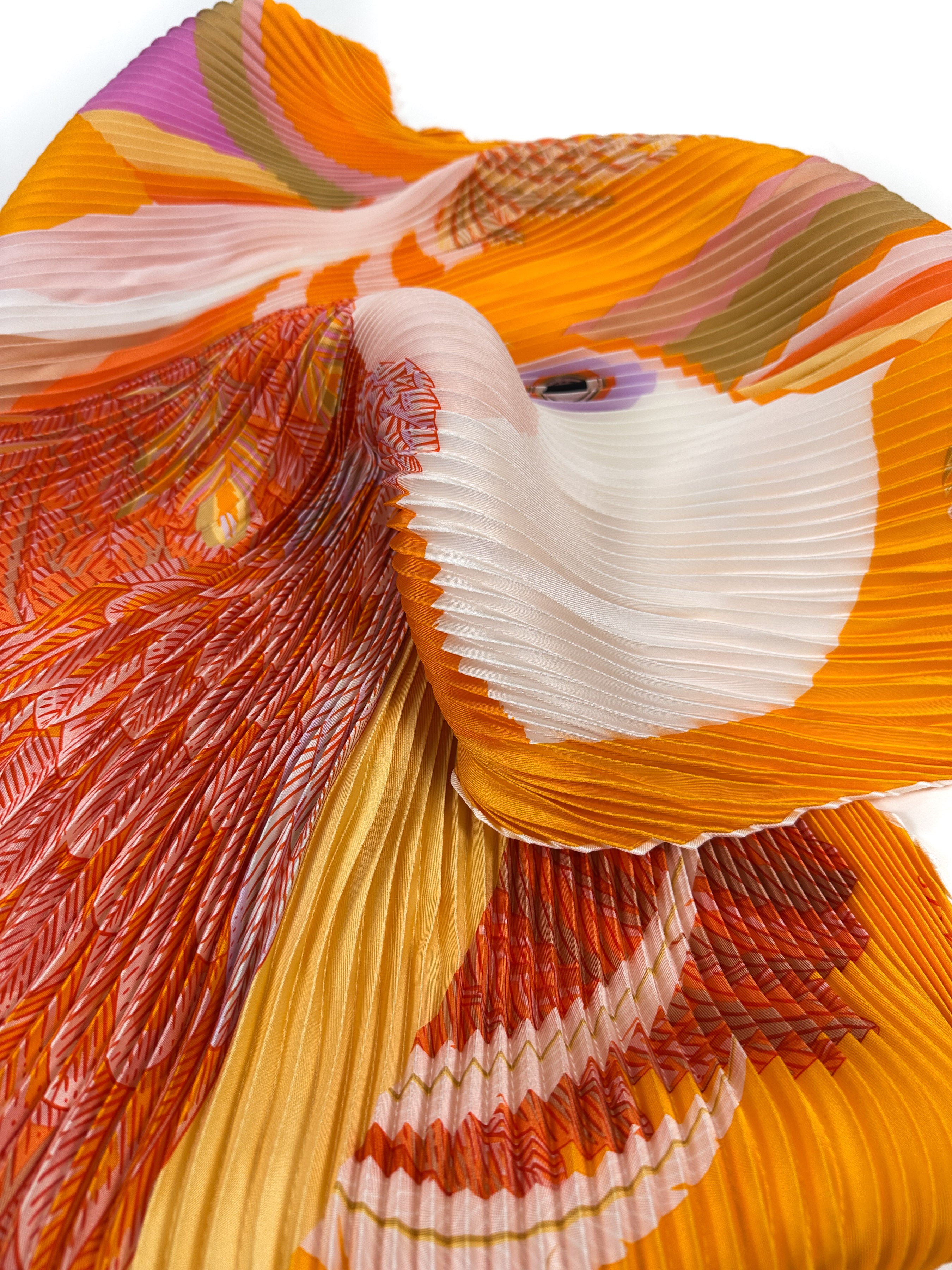 Hermès Toucans de Paradis Plissé 140