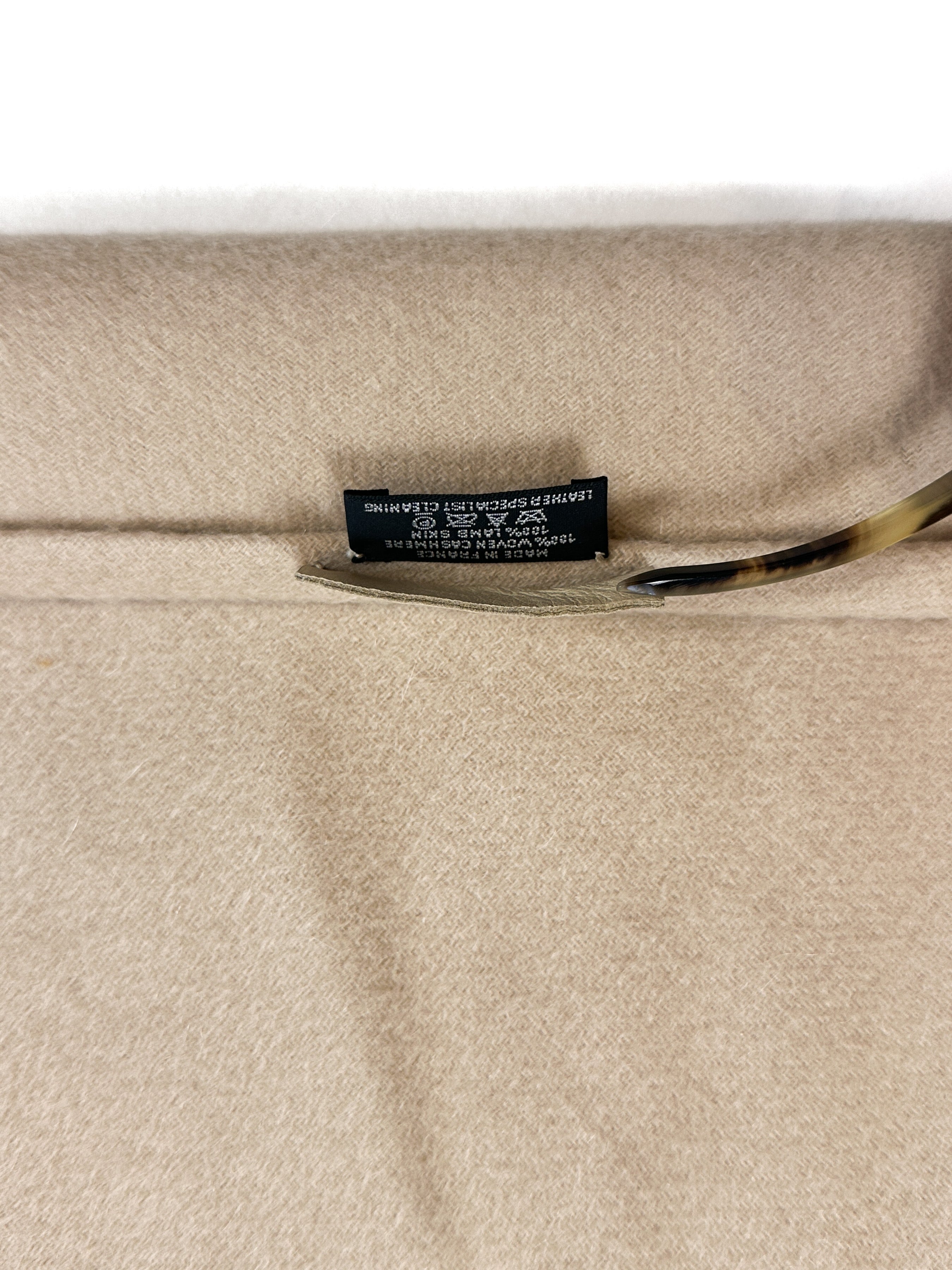 Hermès Fringed Leather Cashmere Triangle Shawl