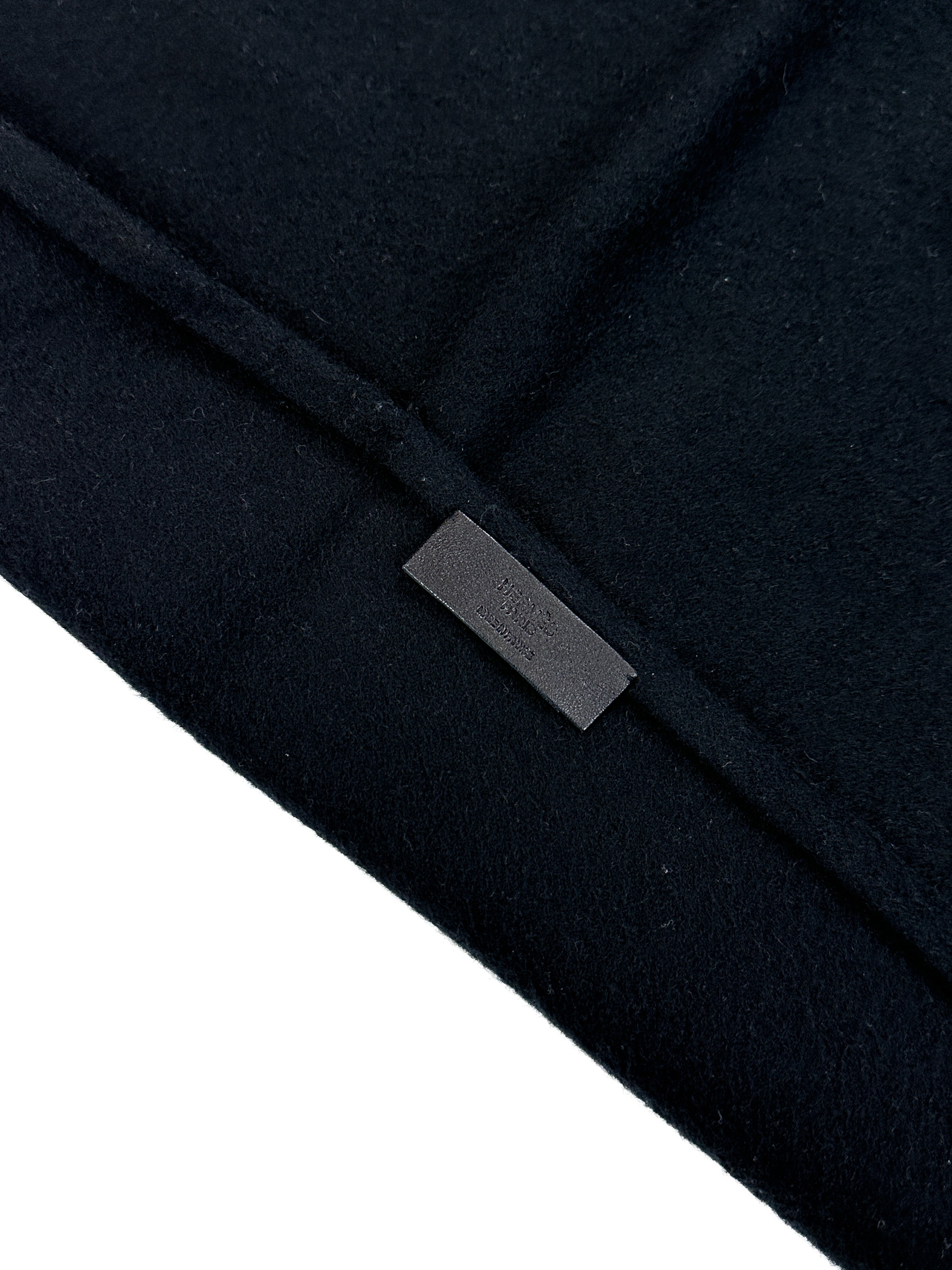 Hermès Fringed Leather Plaid Cashmere Triangle Shawl