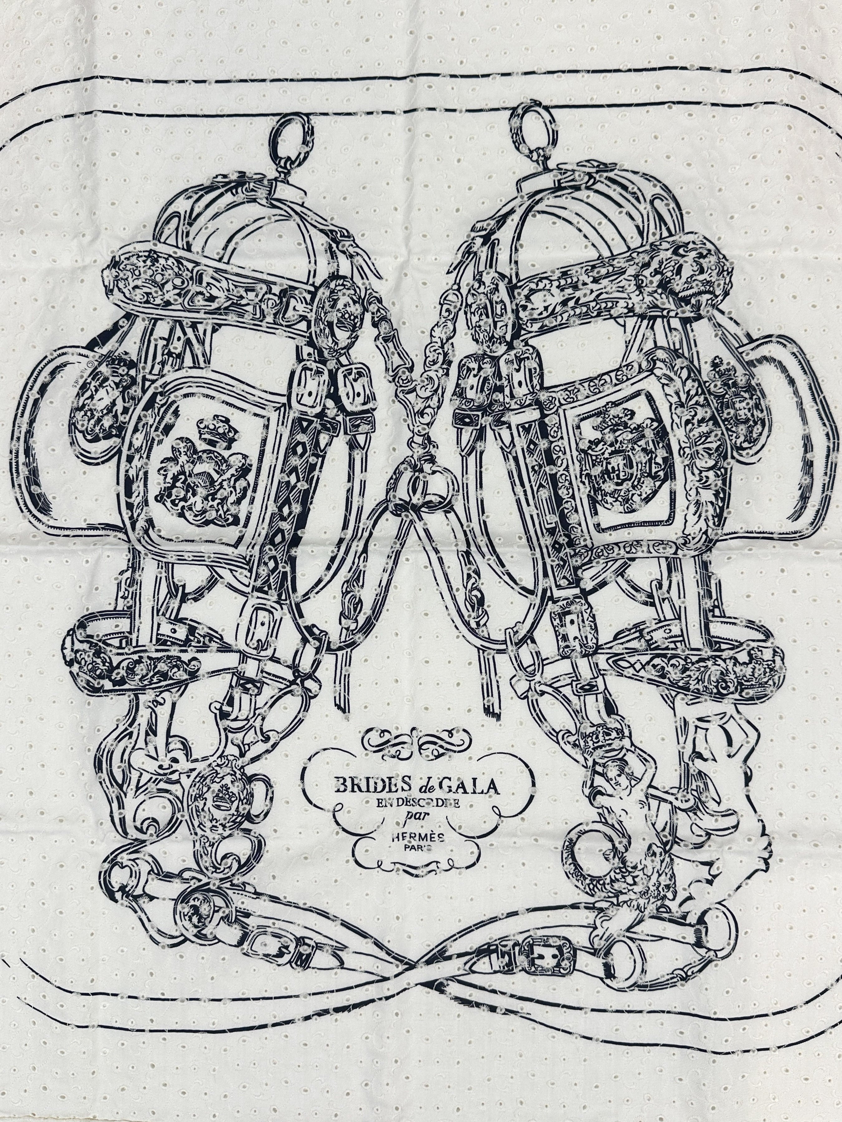 Hermès Brides de Gala Broderie Anglaise 70