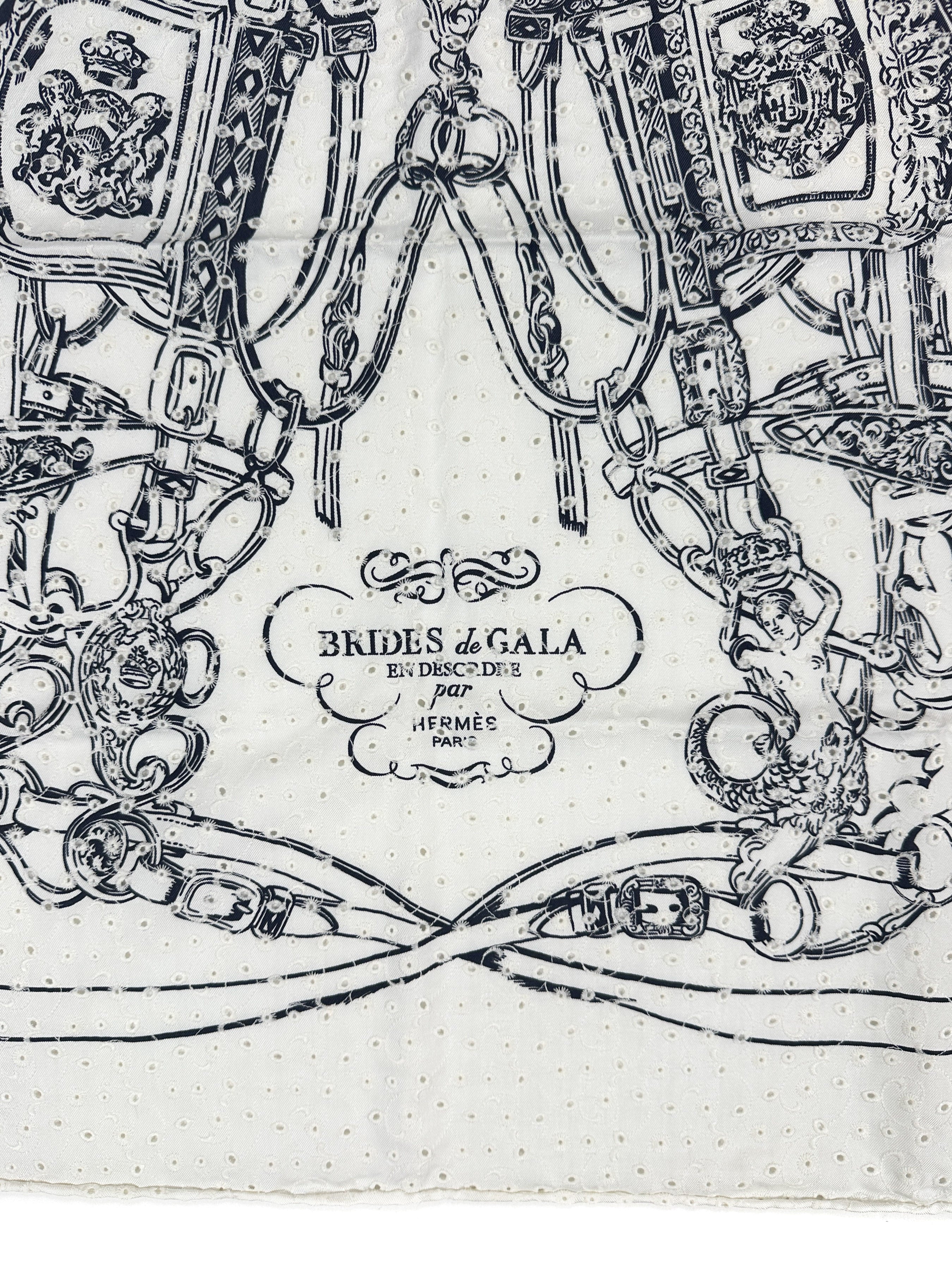 Hermès Brides de Gala Broderie Anglaise 70