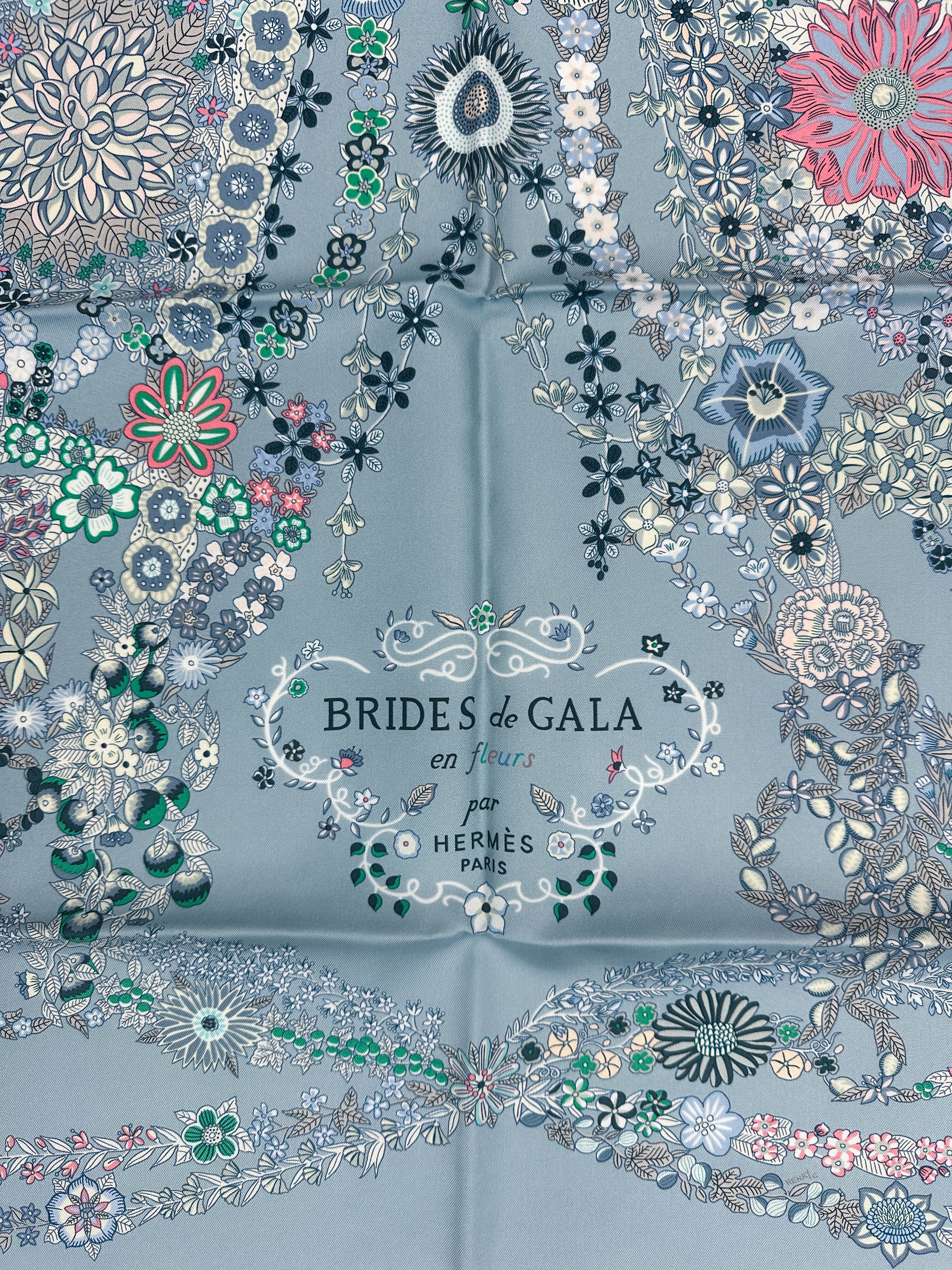 Hermès Brides de Gala en Fleurs 90